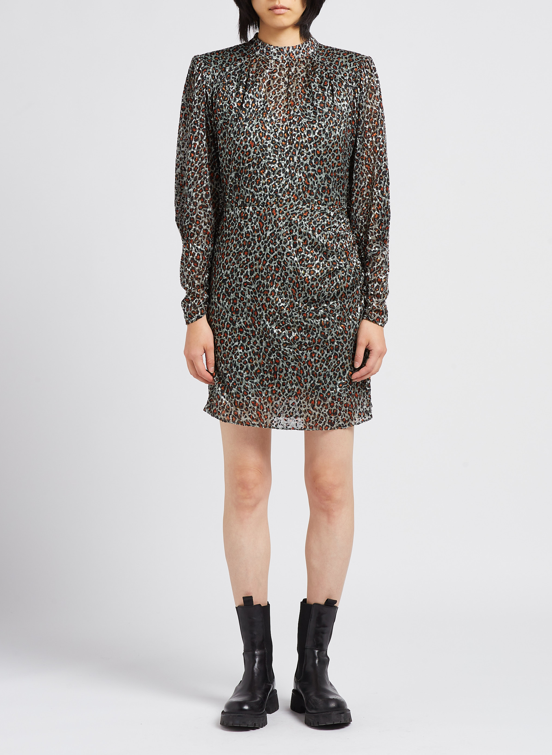 Fitted high-neck dress SCOTCH AND SODA Green