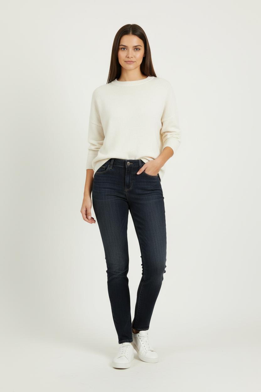 Cropped slim jeans with studs LIU JO - SECONDE MAIN Blue
