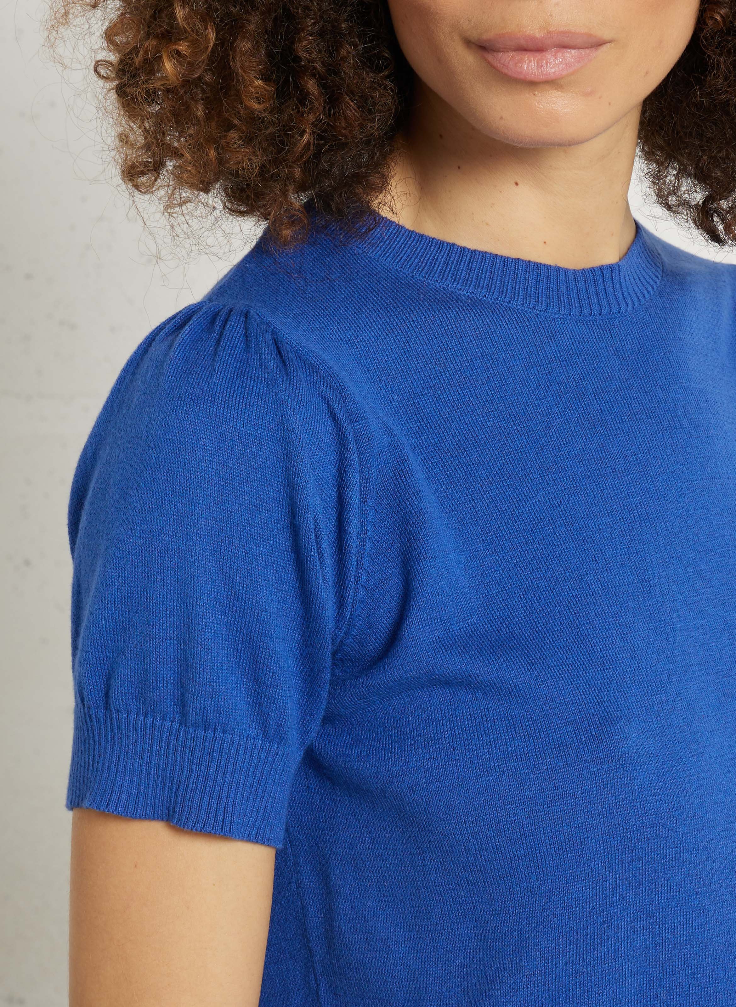 Pull col rond en coton mélangé SUD EXPRESS Bleu