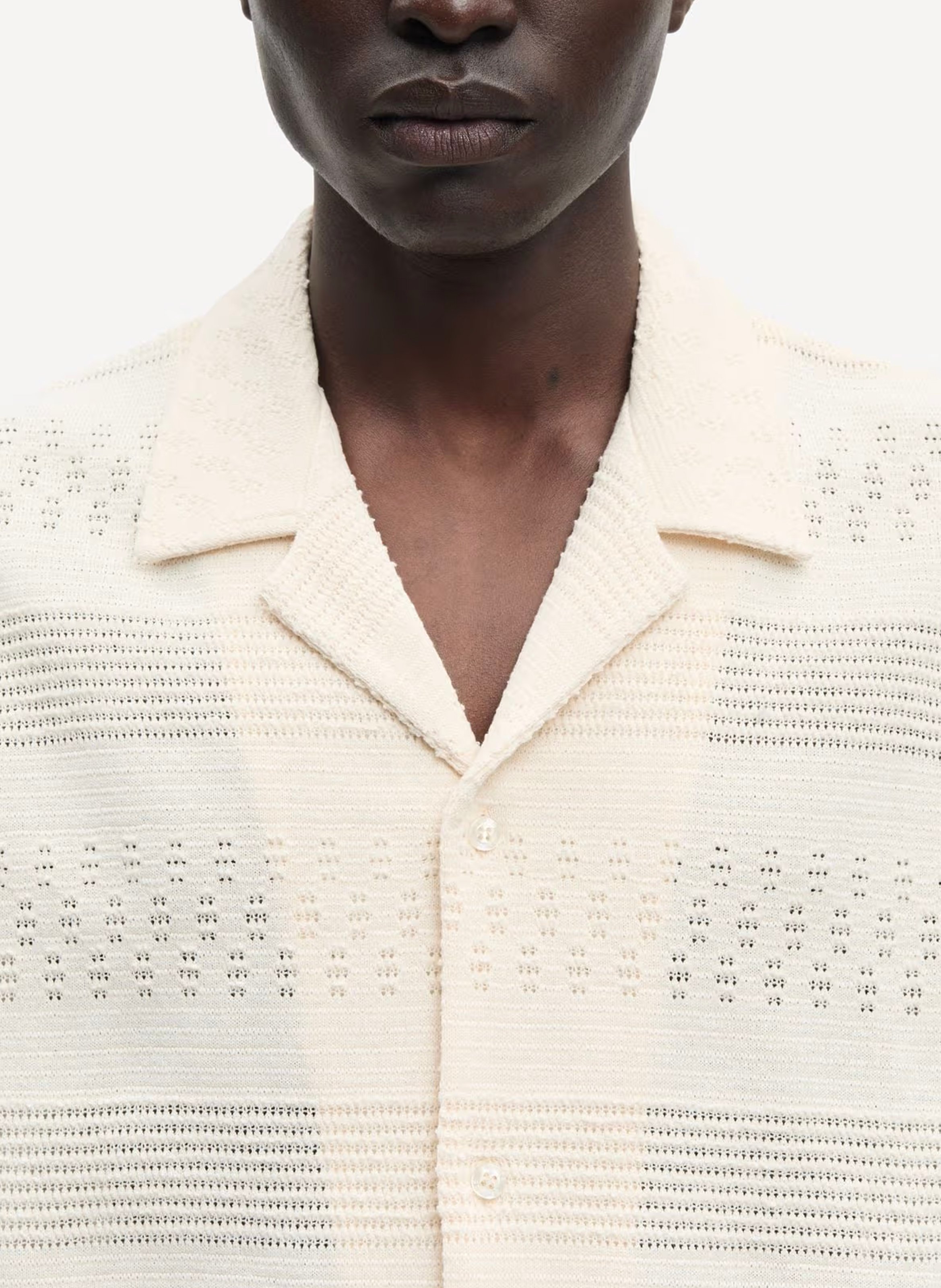 Rechte blouse met Cubaanse kraag van biologisch katoenmengsel SAMSOE SAMSOE Wit