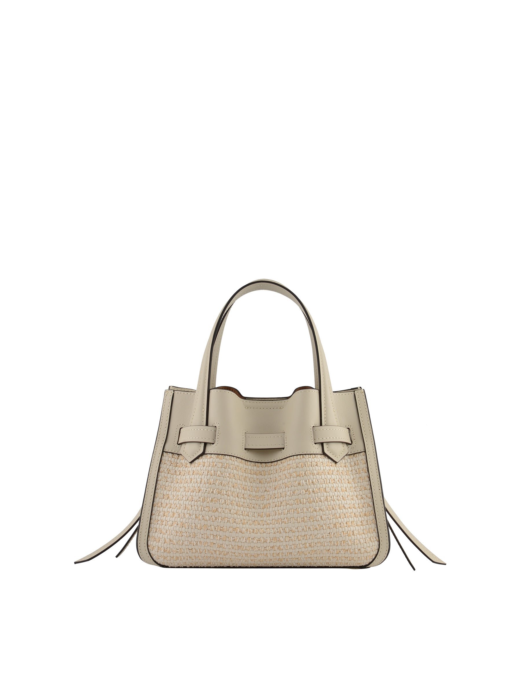 Calfskin leather handbag POURCHET Beige