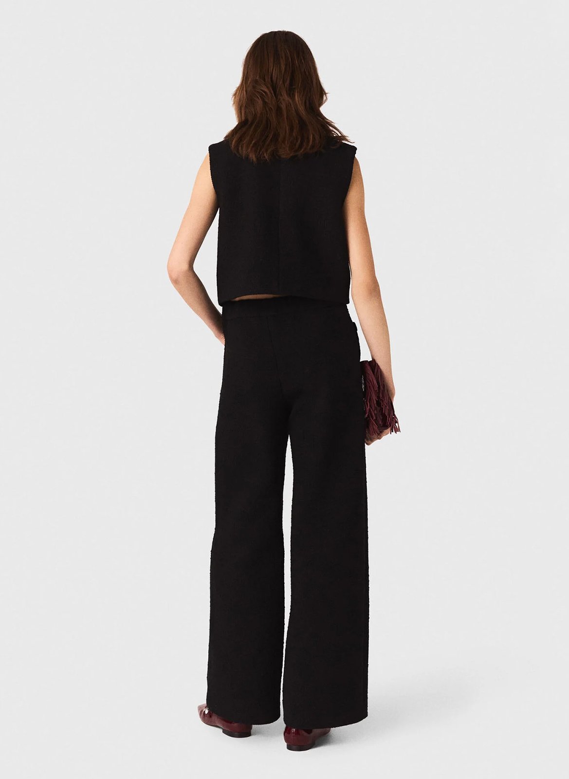 Straight-cut tweed pants MAJE Black