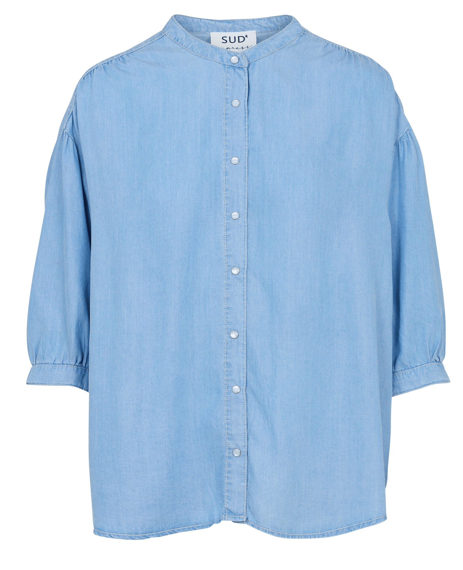 Chemise ample col mao SUD EXPRESS Bleu