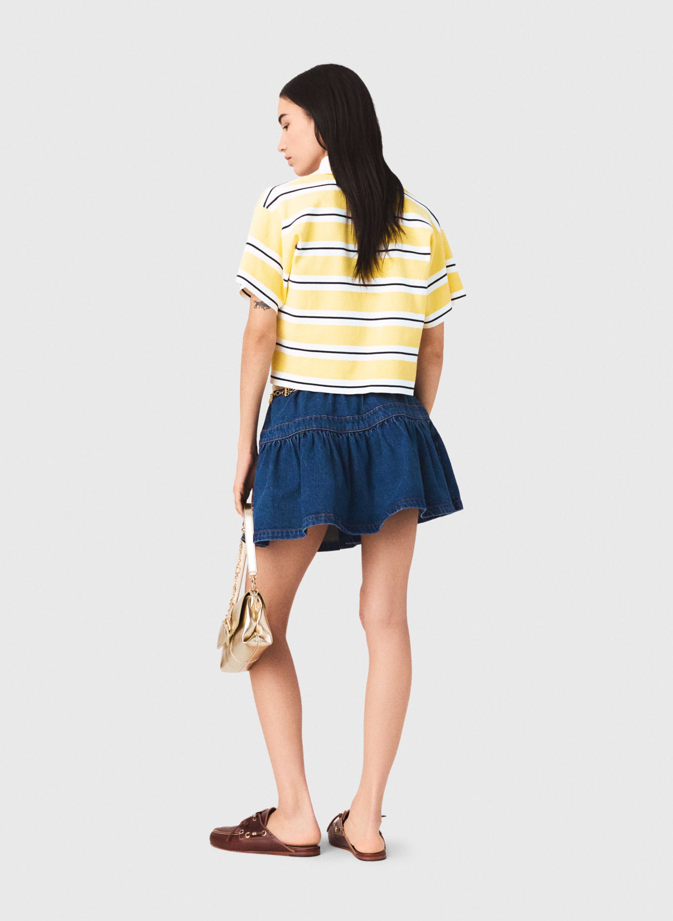 Polo droit en coton mélangé MAJE Jaune