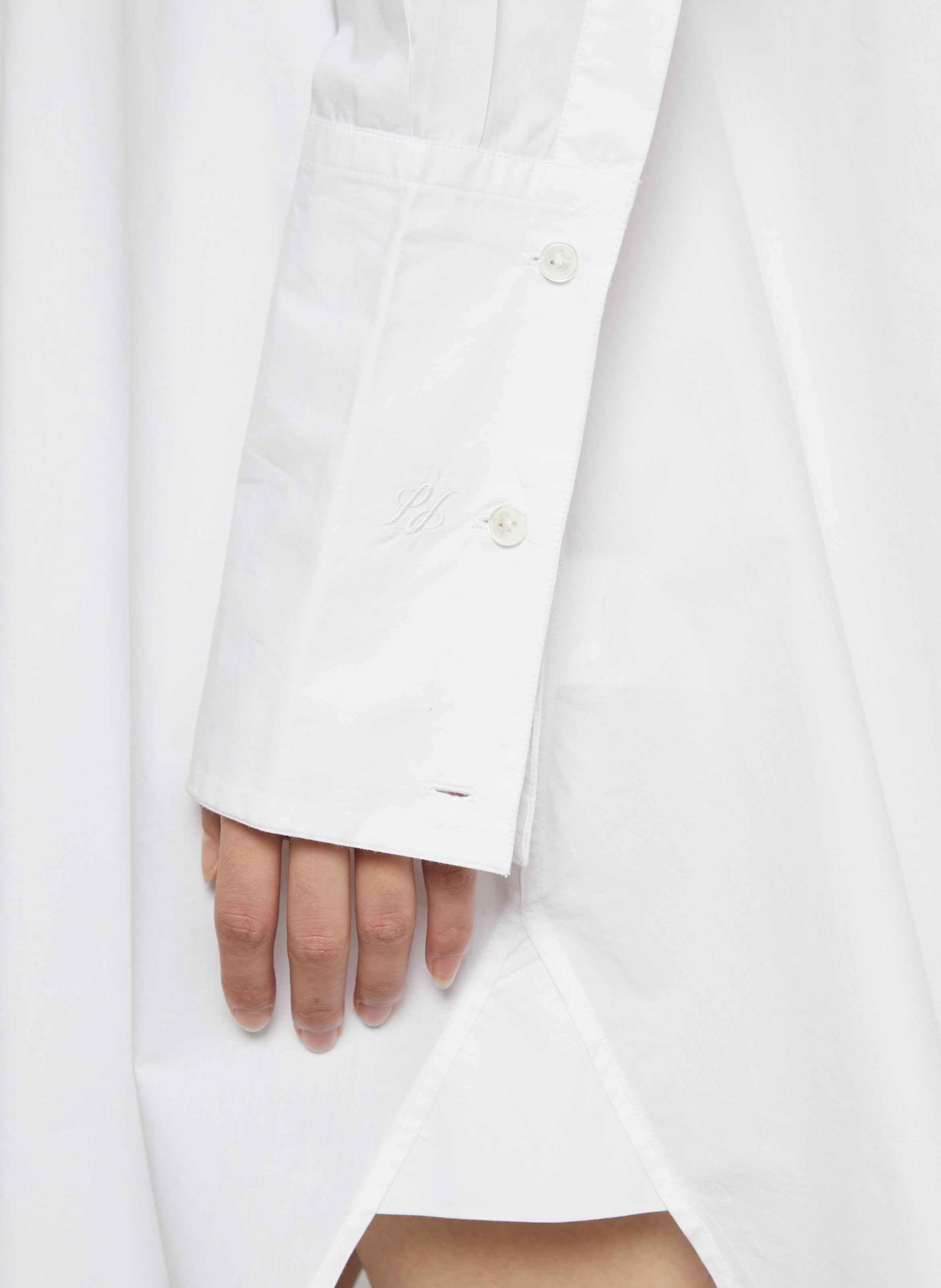 Robe longue col rond en coton LAURENCE BRAS Blanc