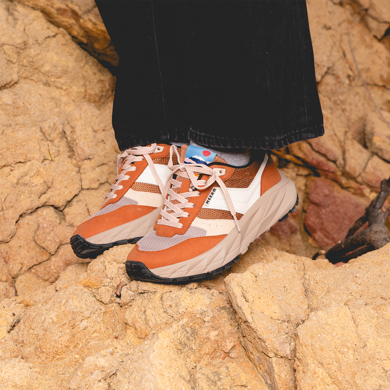 Baskets techniques et durables MEEKO Marron
