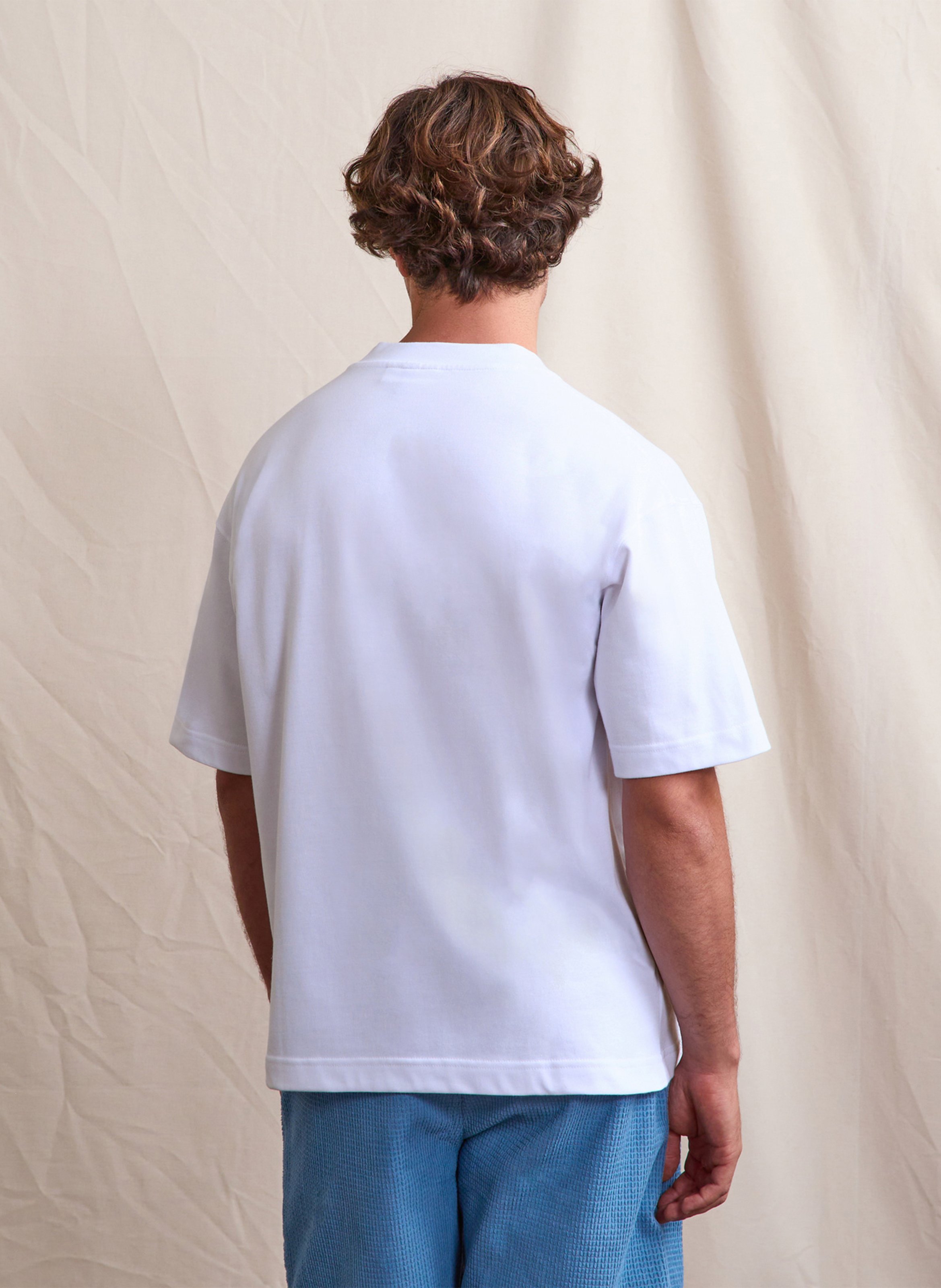 Oversized T-shirt met ronde hals | katoenblend FAGUO Wit