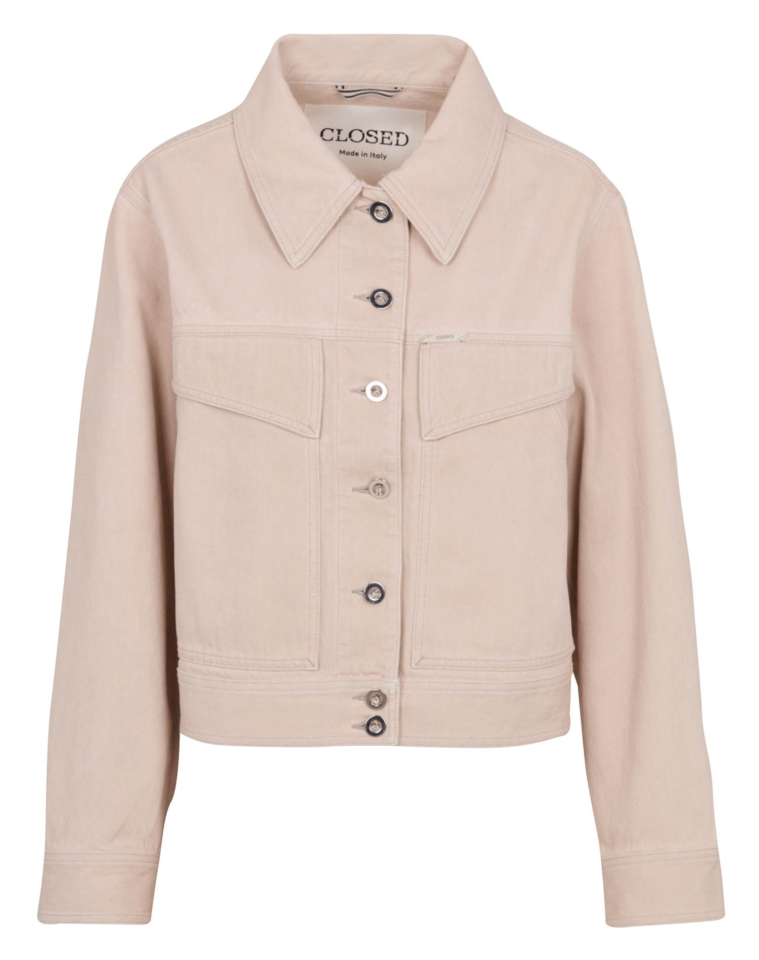 Straight fit classic collar organic cotton jacket CLOSED Pink