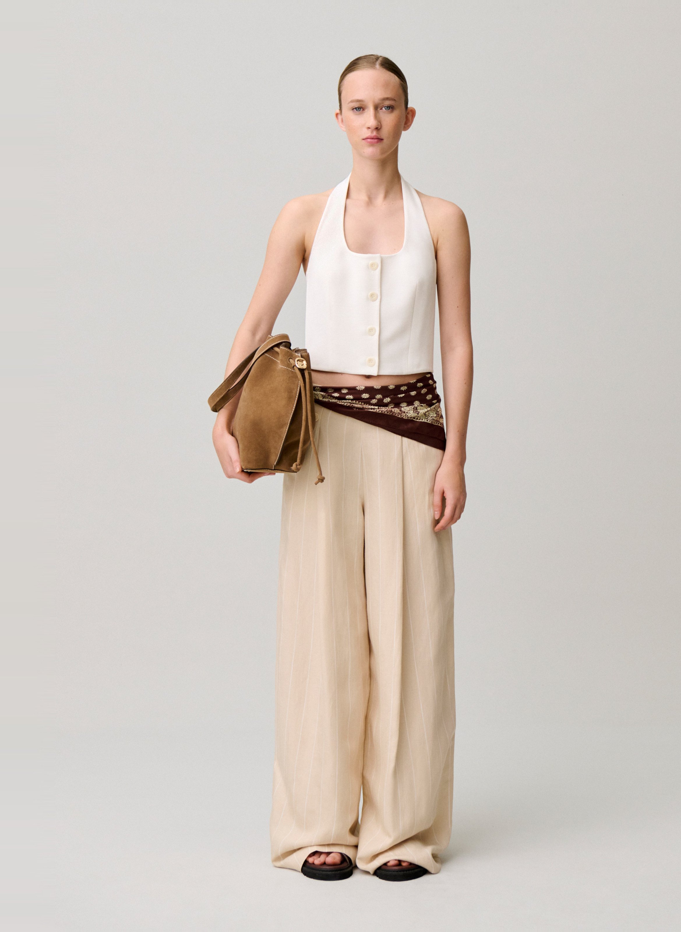 Top met open rug en knoopsluiting CLAUDIE PIERLOT Beige