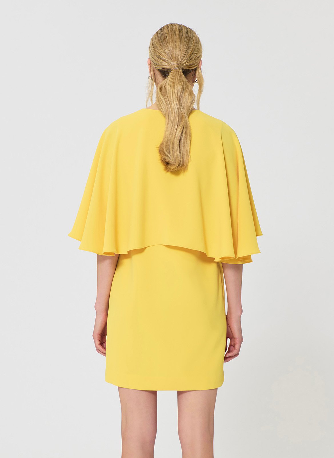 Robe courte col rond Jaune