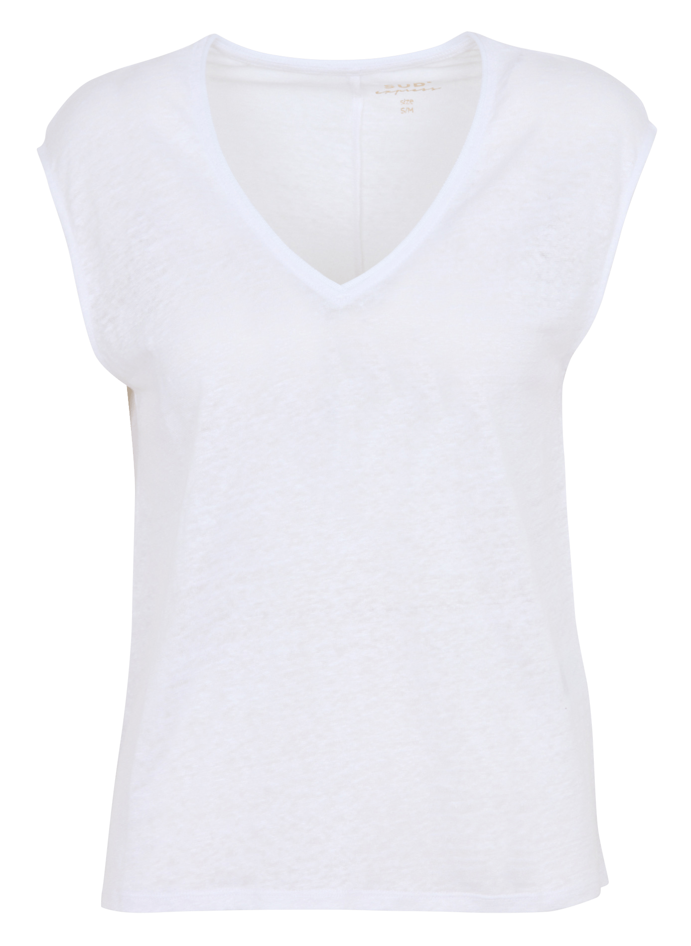 Leinen-Tanktop mit V-Ausschnitt SUD EXPRESS Weiss