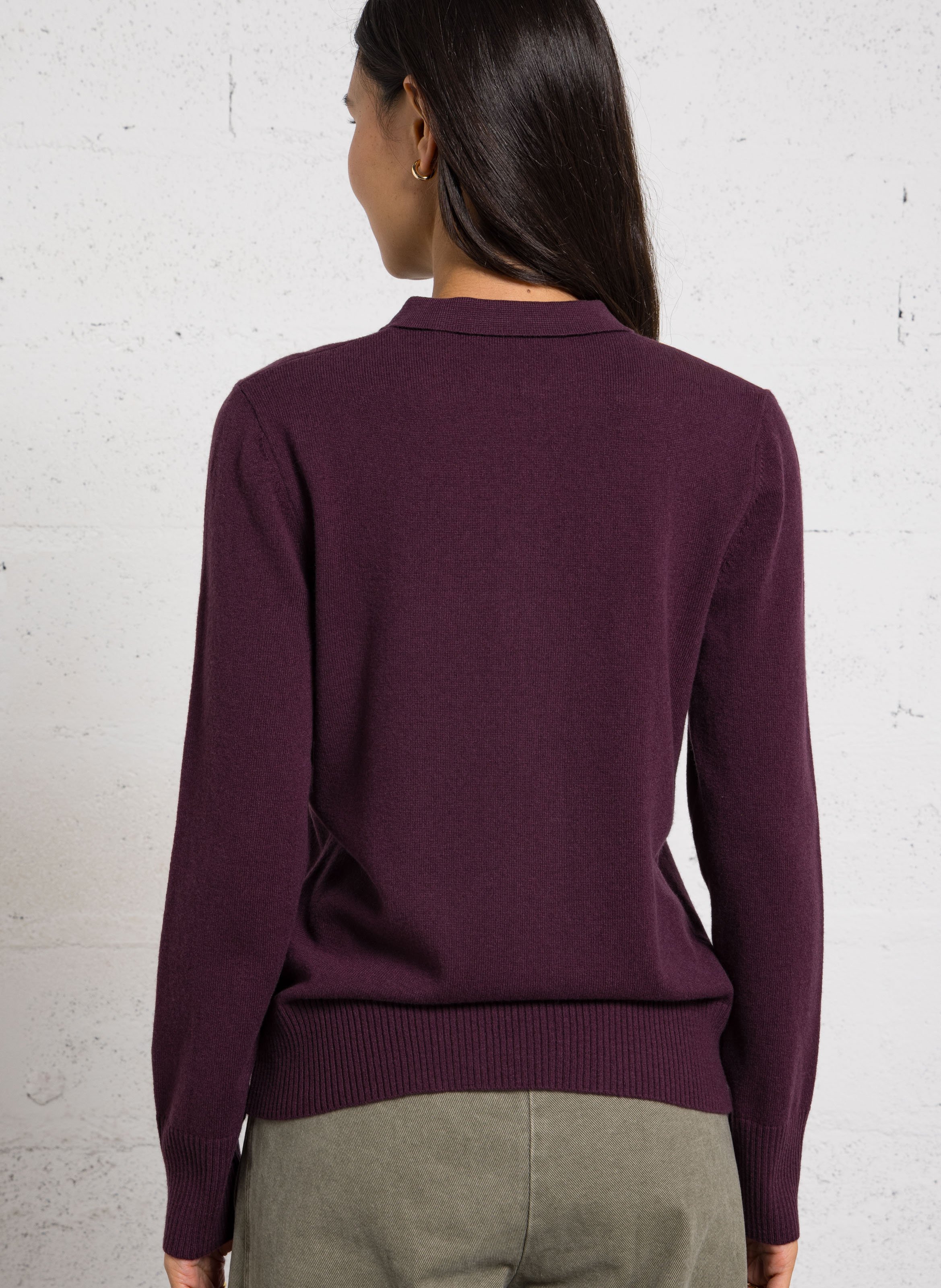 Straight wool polo sweater RUE DE TOKYO Purple