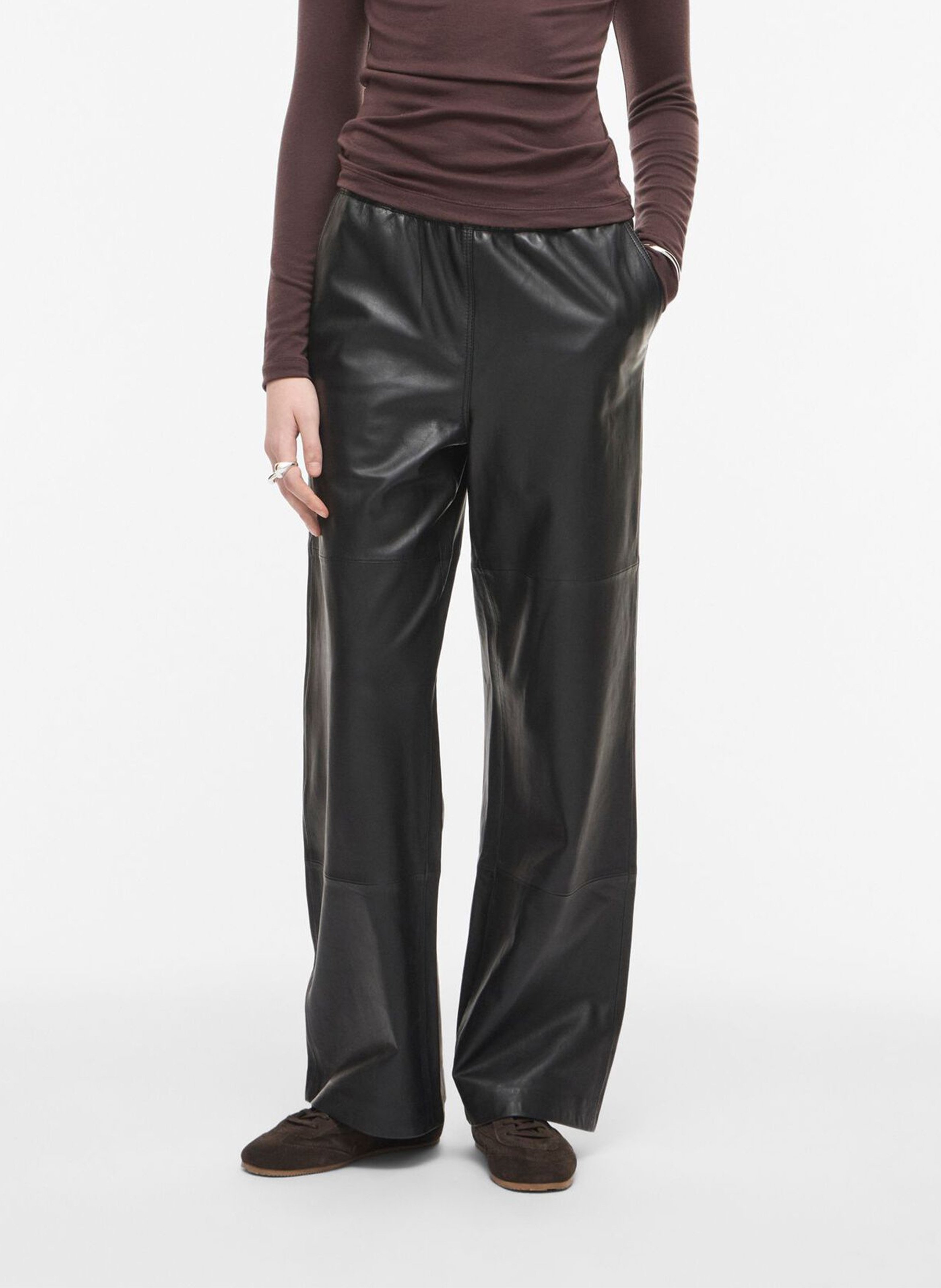 Weite Lederhose ROUGE EDIT Grau