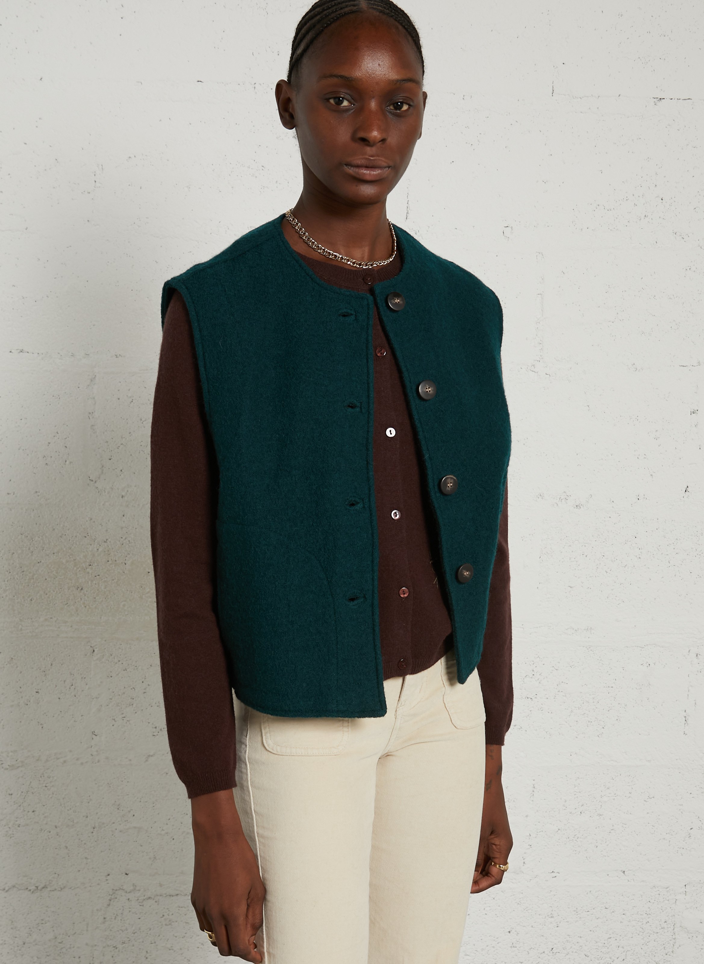 Gilet sans manches en laine NICE THINGS Bleu
