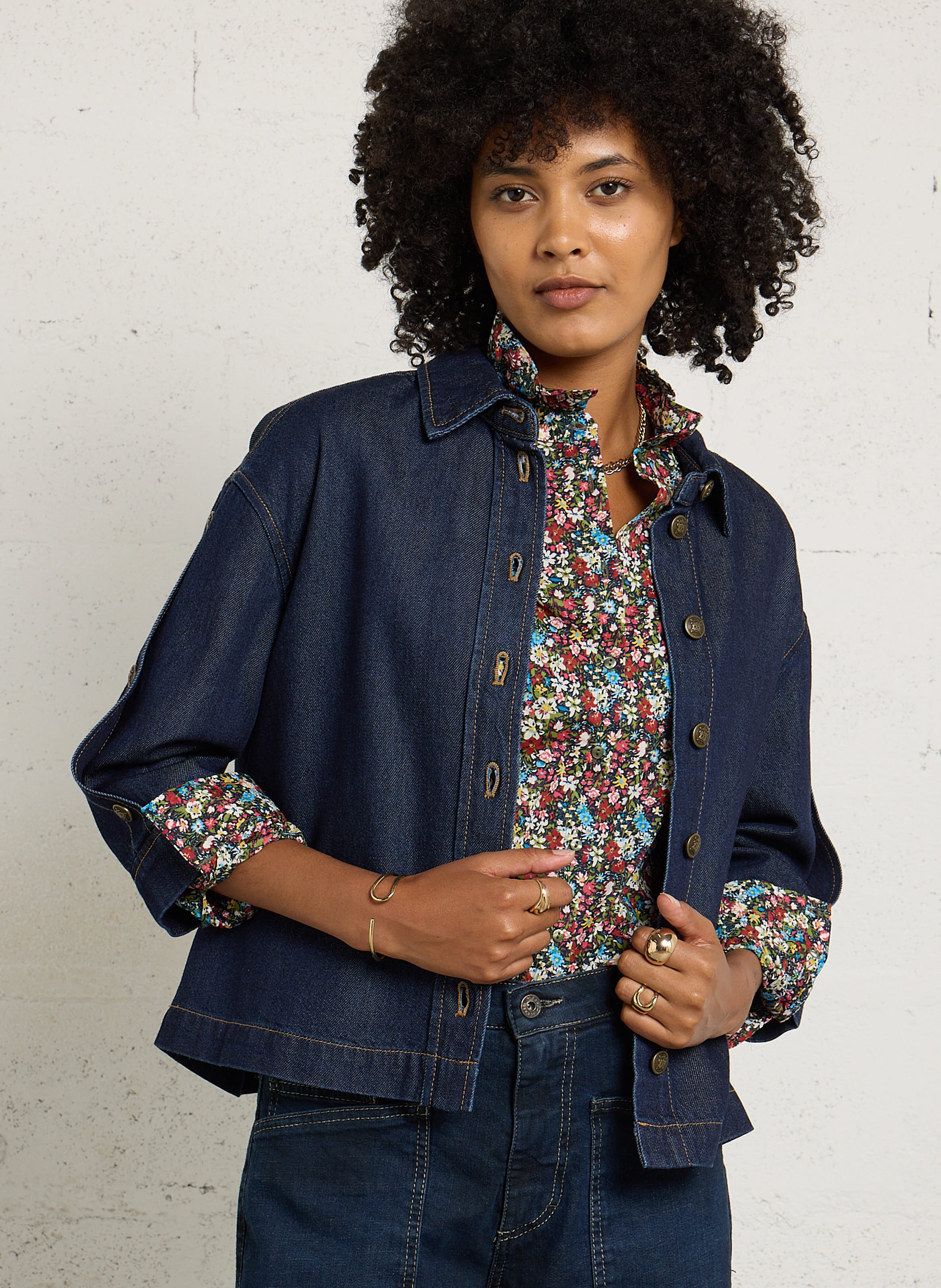 Denimbluse mit 3/4-Ärmeln MAISON 123 Blau