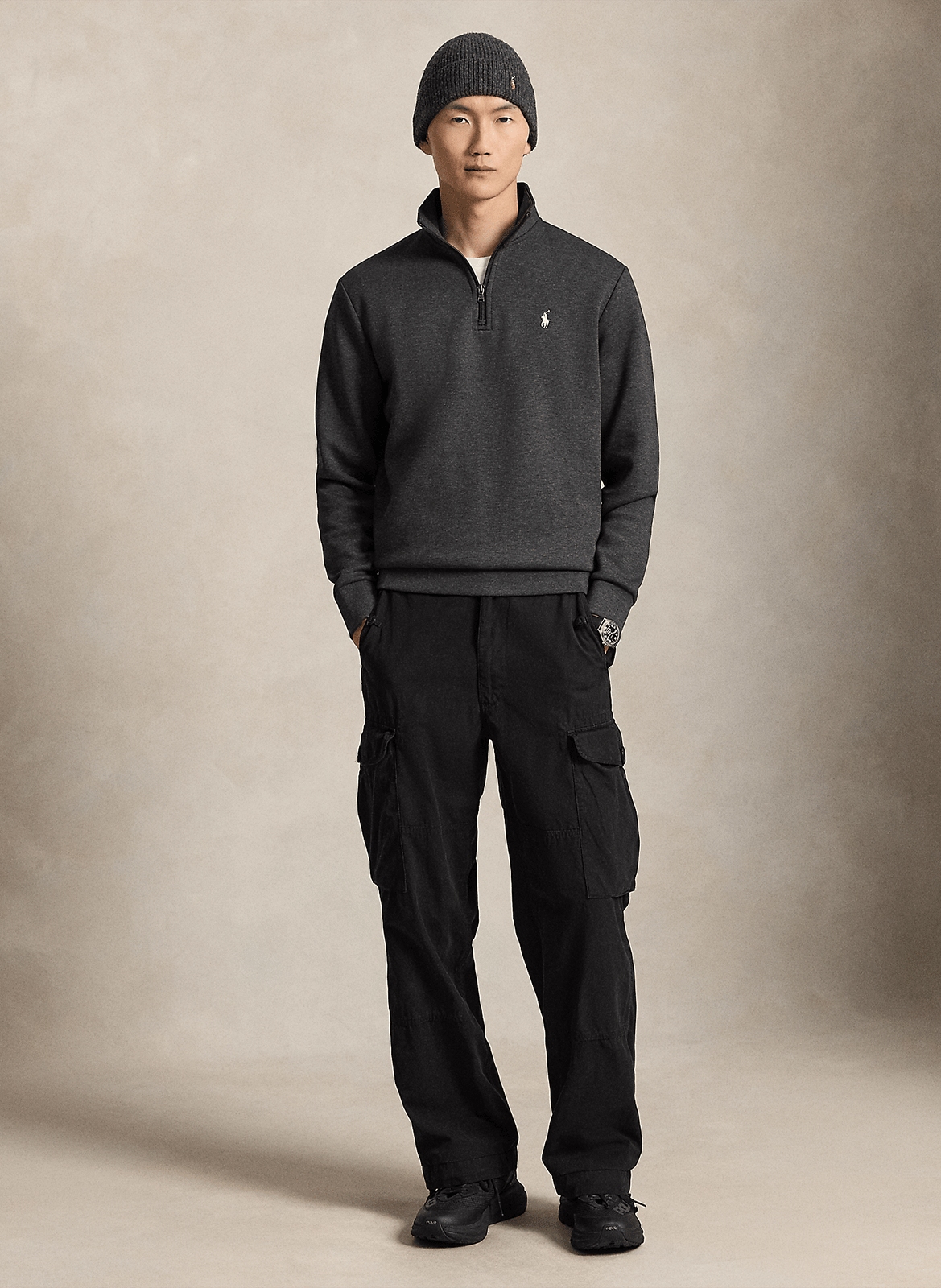 Sweatshirt aus Baumwoll-Mix mit Stehkragen POLO RALPH LAUREN Grau