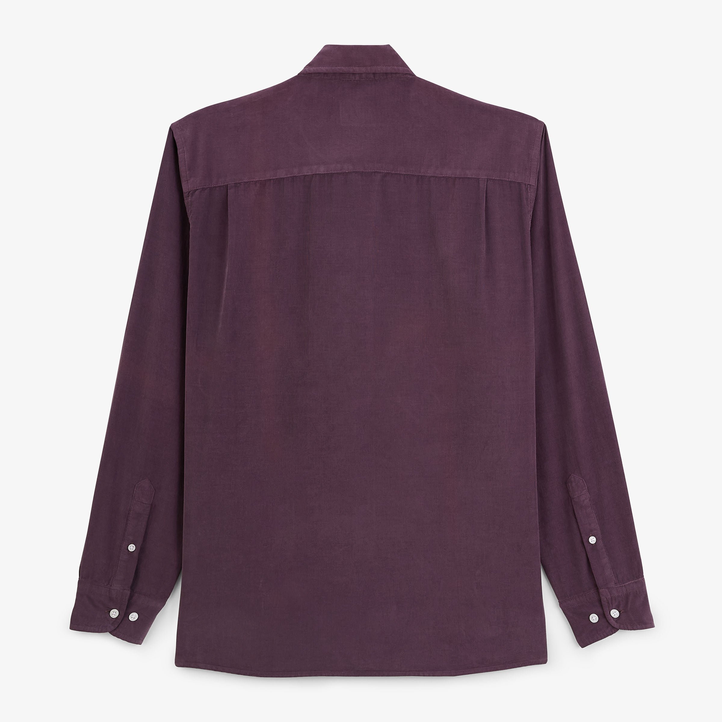 Long-sleeved corduroy velvet shirt in vine red SERGE BLANCO Purple