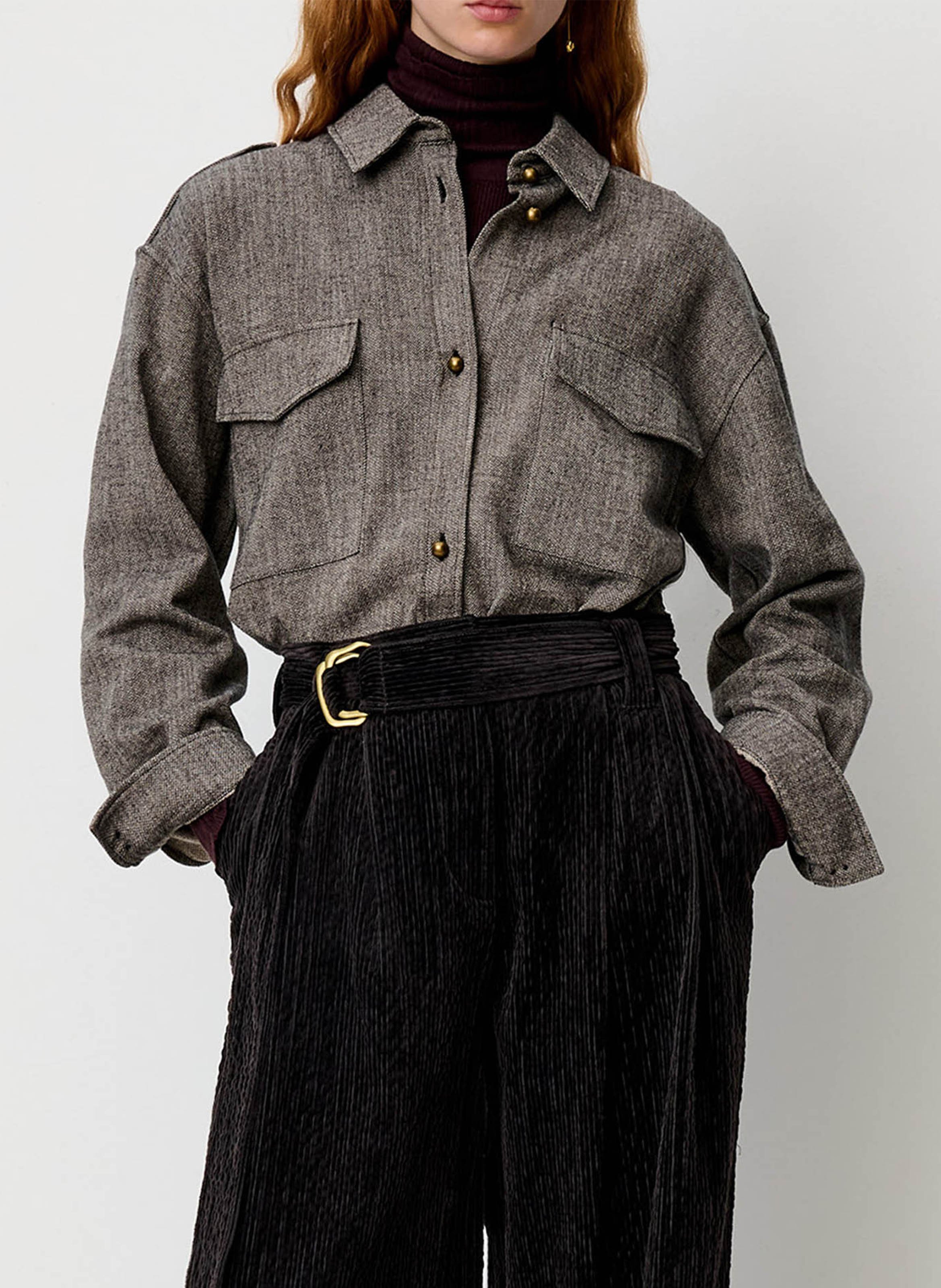 Straight heathered shirt SESSUN Grey