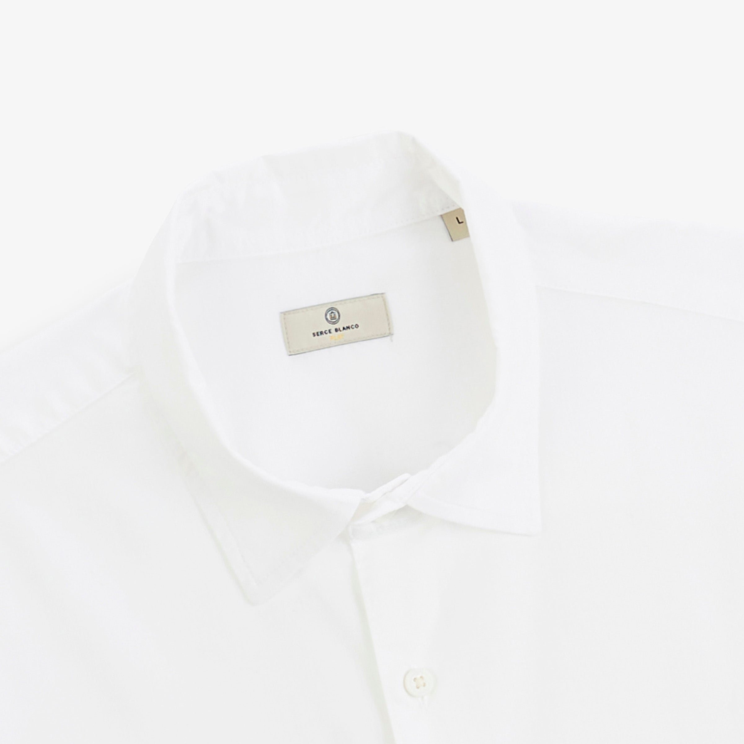 SBPLAY white stretch twill long-sleeved shirt SERGE BLANCO White