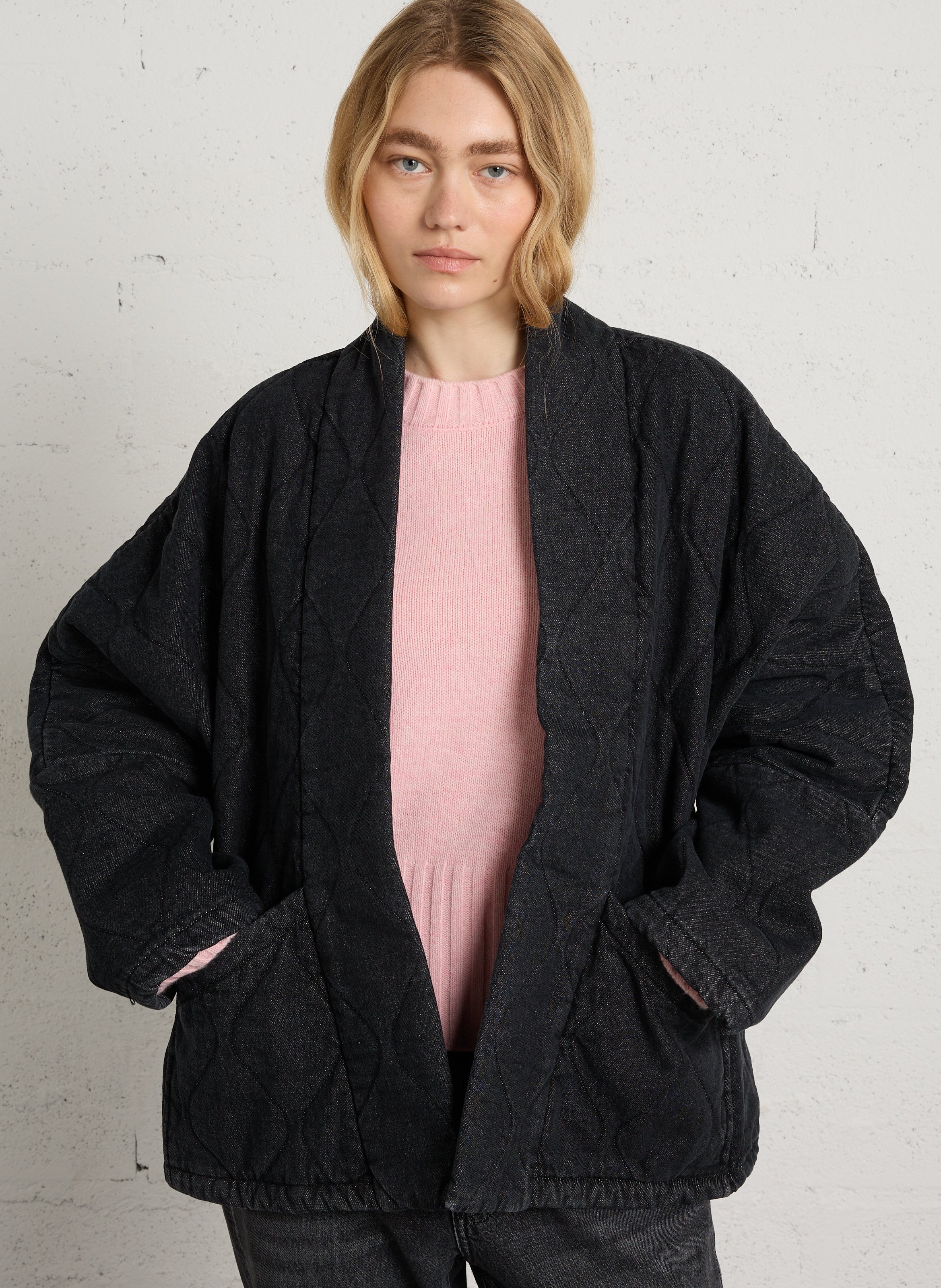 Steppjacke aus Baumwoll-Denim AOKYANOS Blau