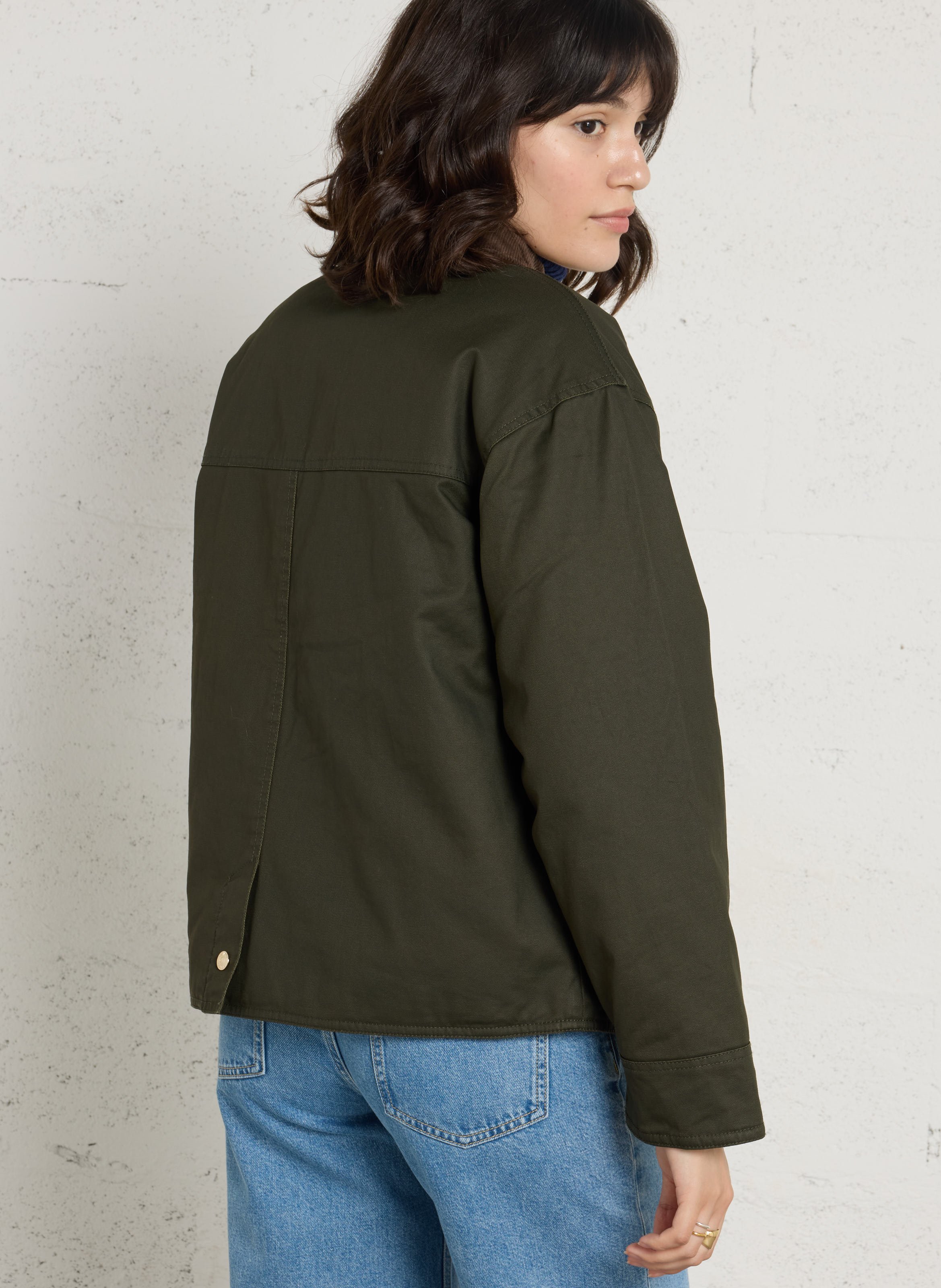 Baumwollblouson mit klassischem Kragen SCHOTT Khaki