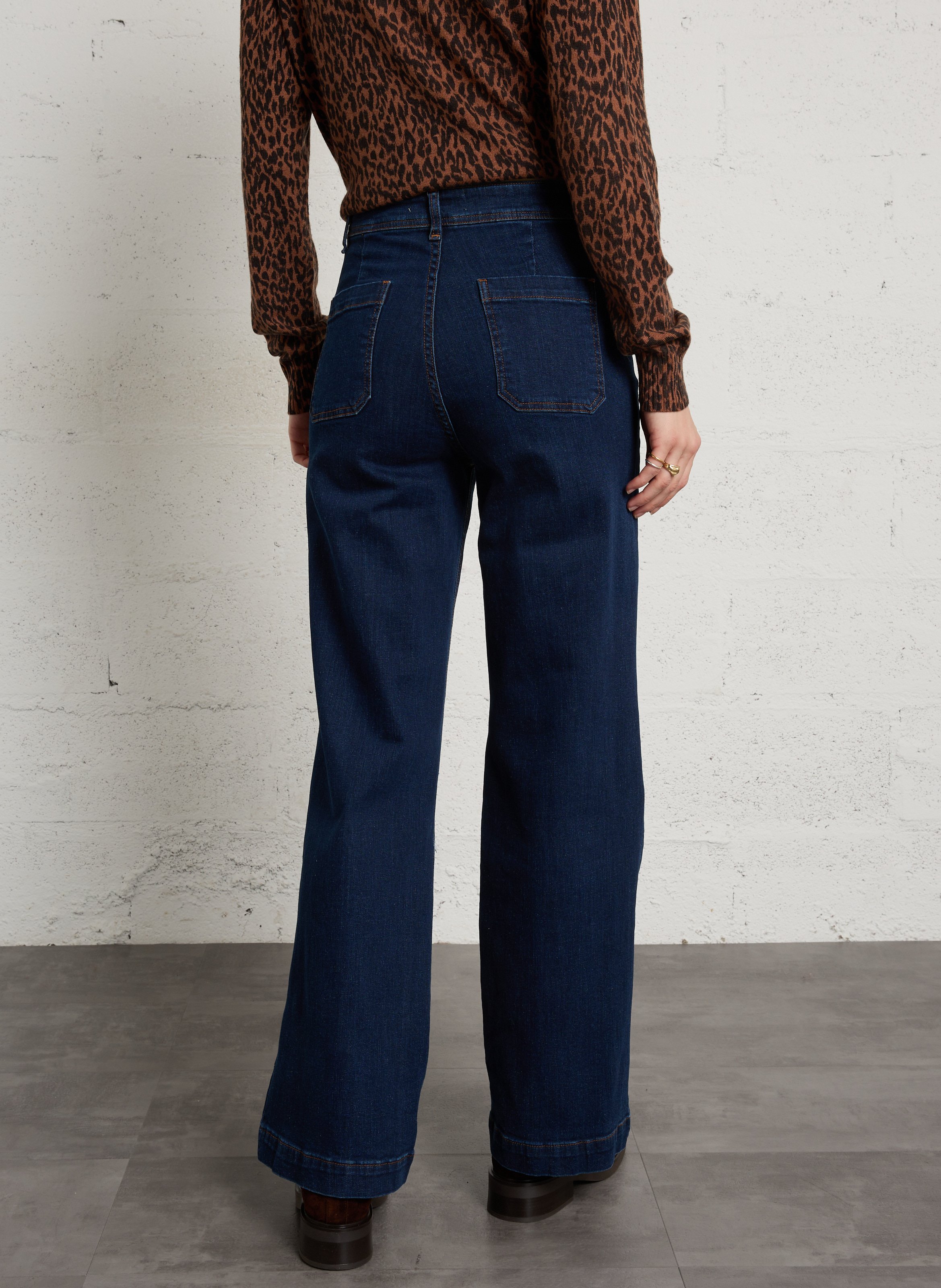 Weite Jeans aus Baumwoll-Mix MAISON HOTEL Blau