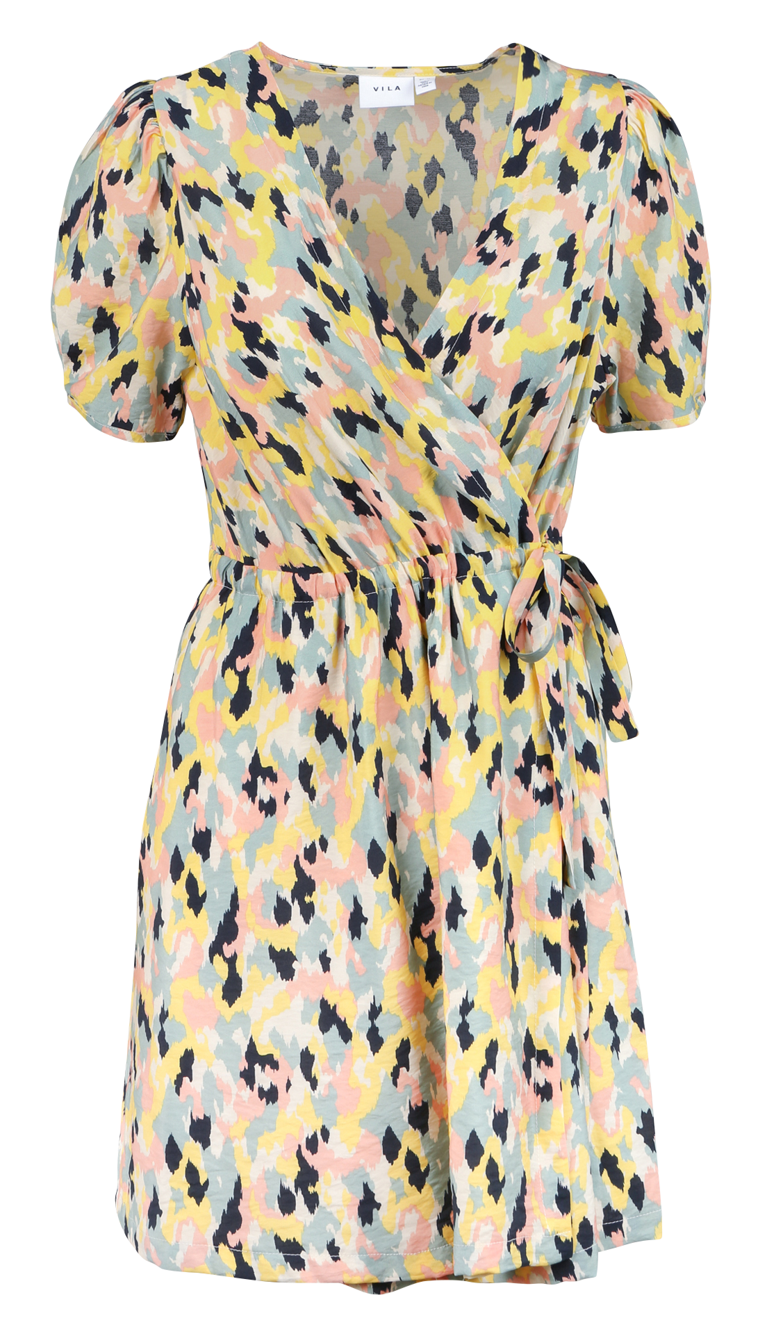 Robe courte col V imprimée  VILA Vert