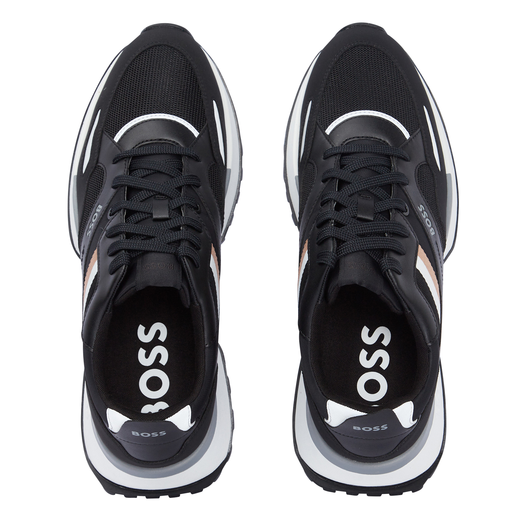 Low-top round-toe trainers BOSS Black