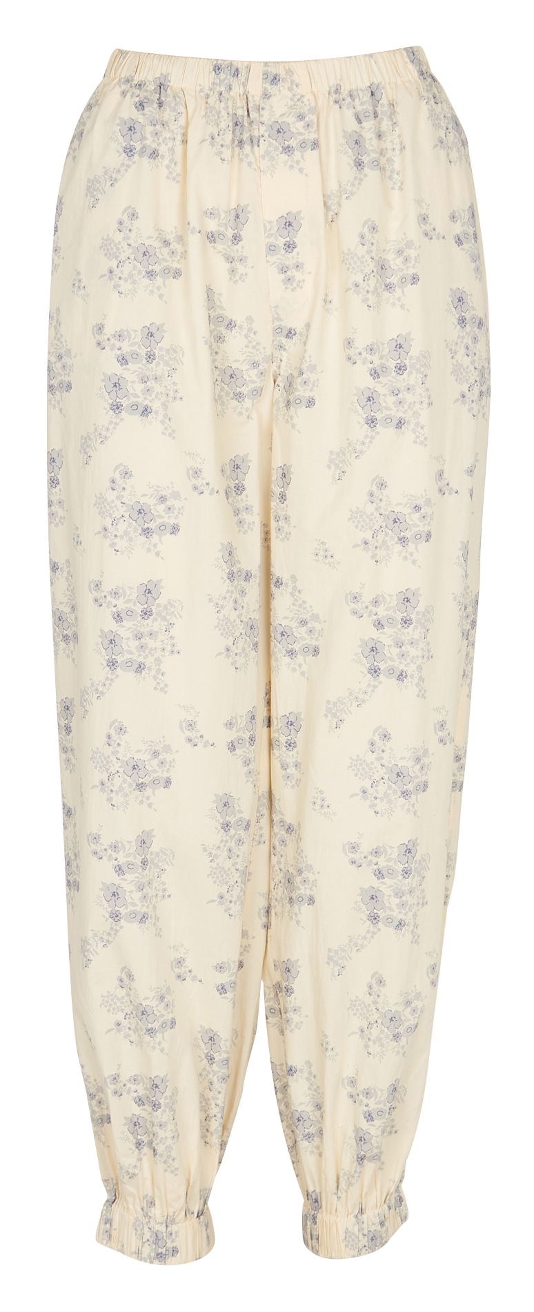 High-waisted straight printed cotton pants LAURENCE BRAS Blue