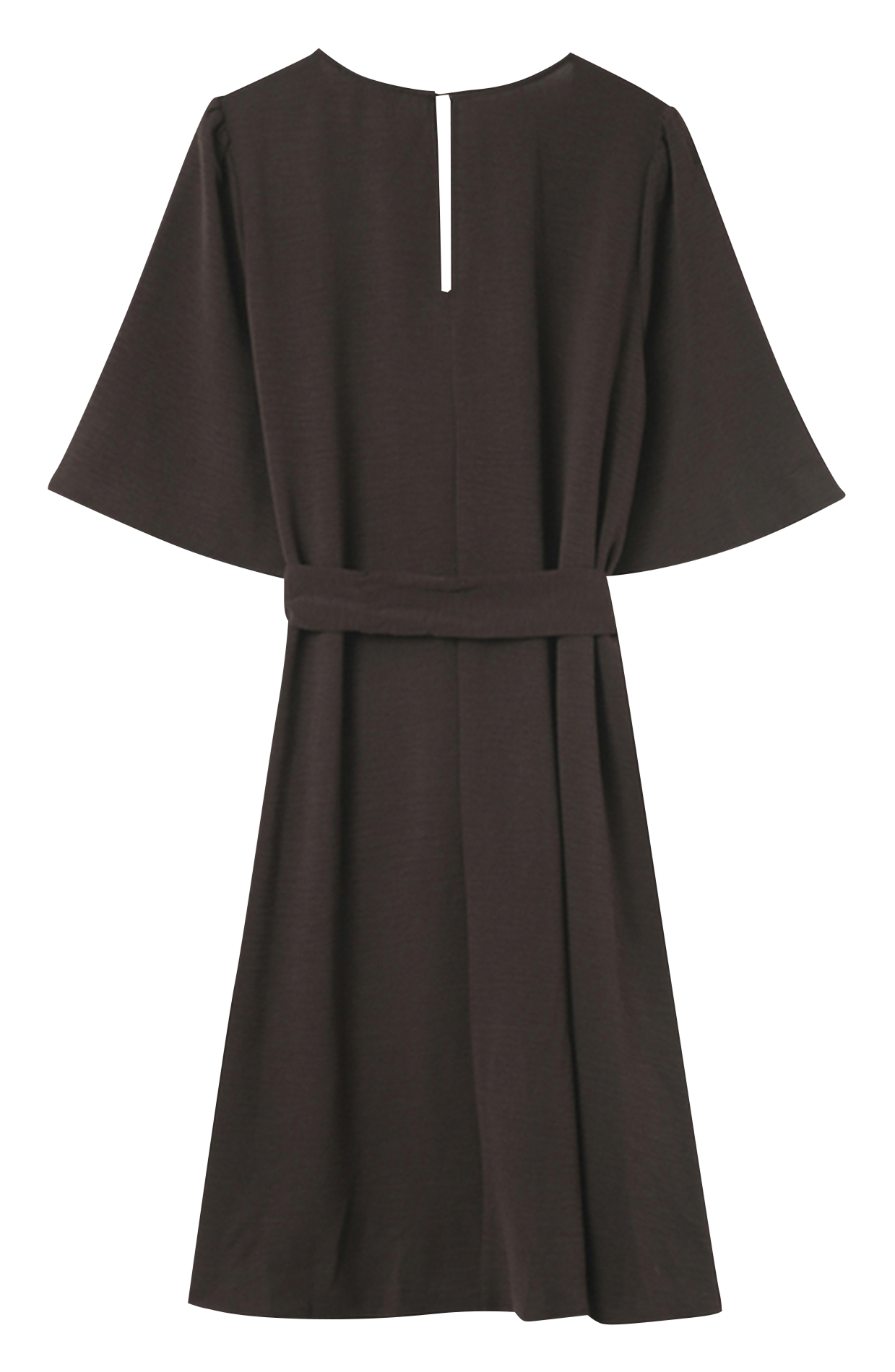 Robe courte ceinturée à fronces GRACE ET MILA Marron