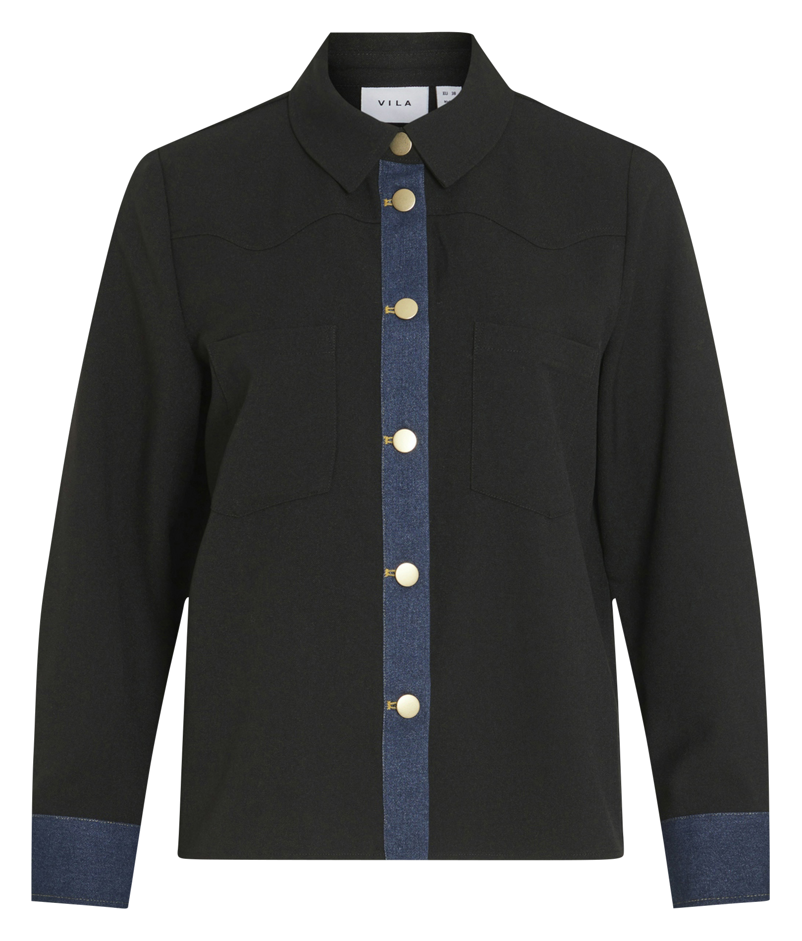 Rechte blouse VILA Zwart