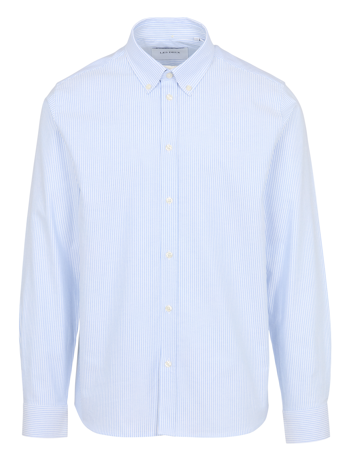 Cotton and linen shirt with classic collar LES DEUX Blue