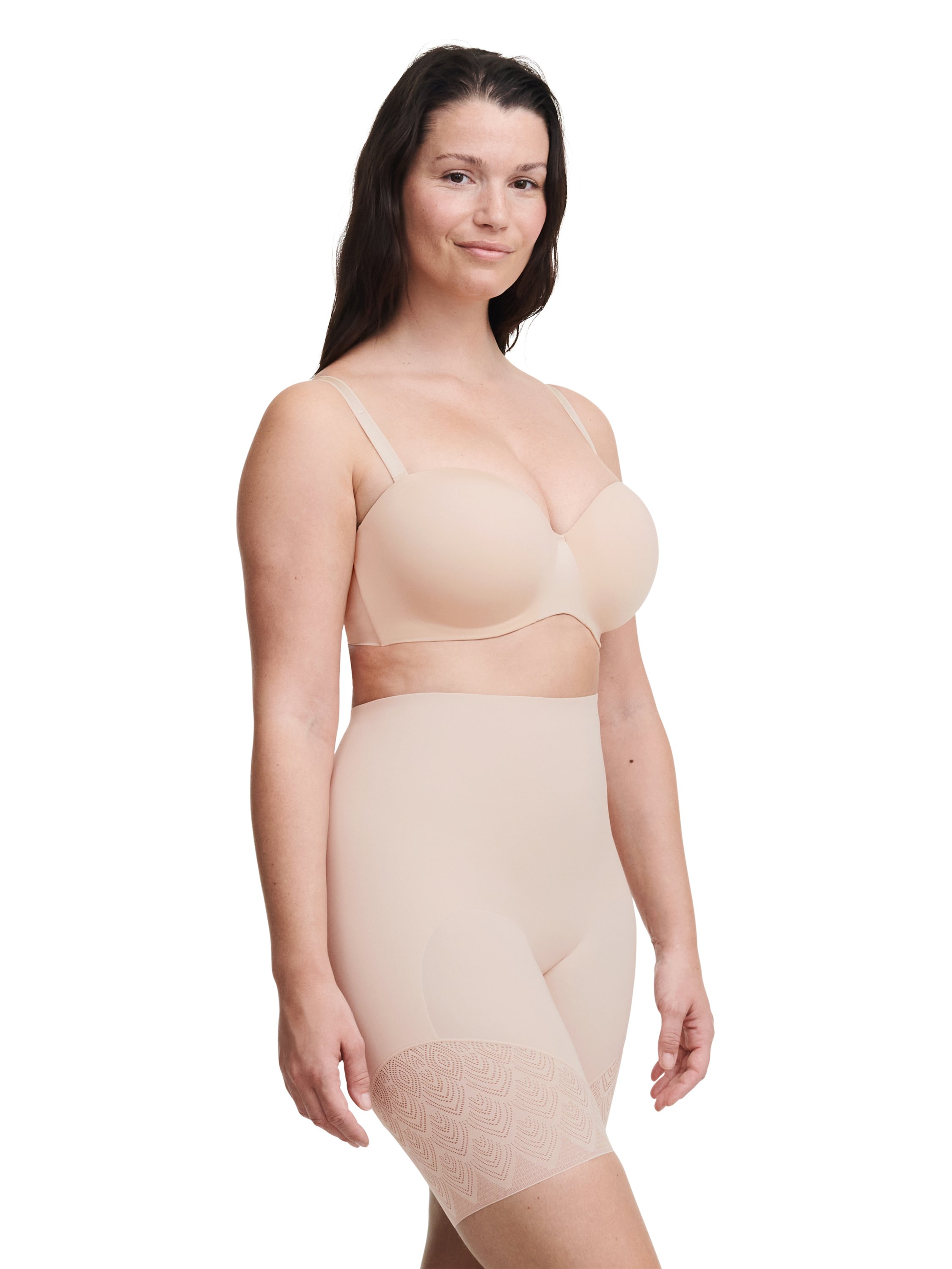High-waisted lace shaping briefs CHANTELLE Beige