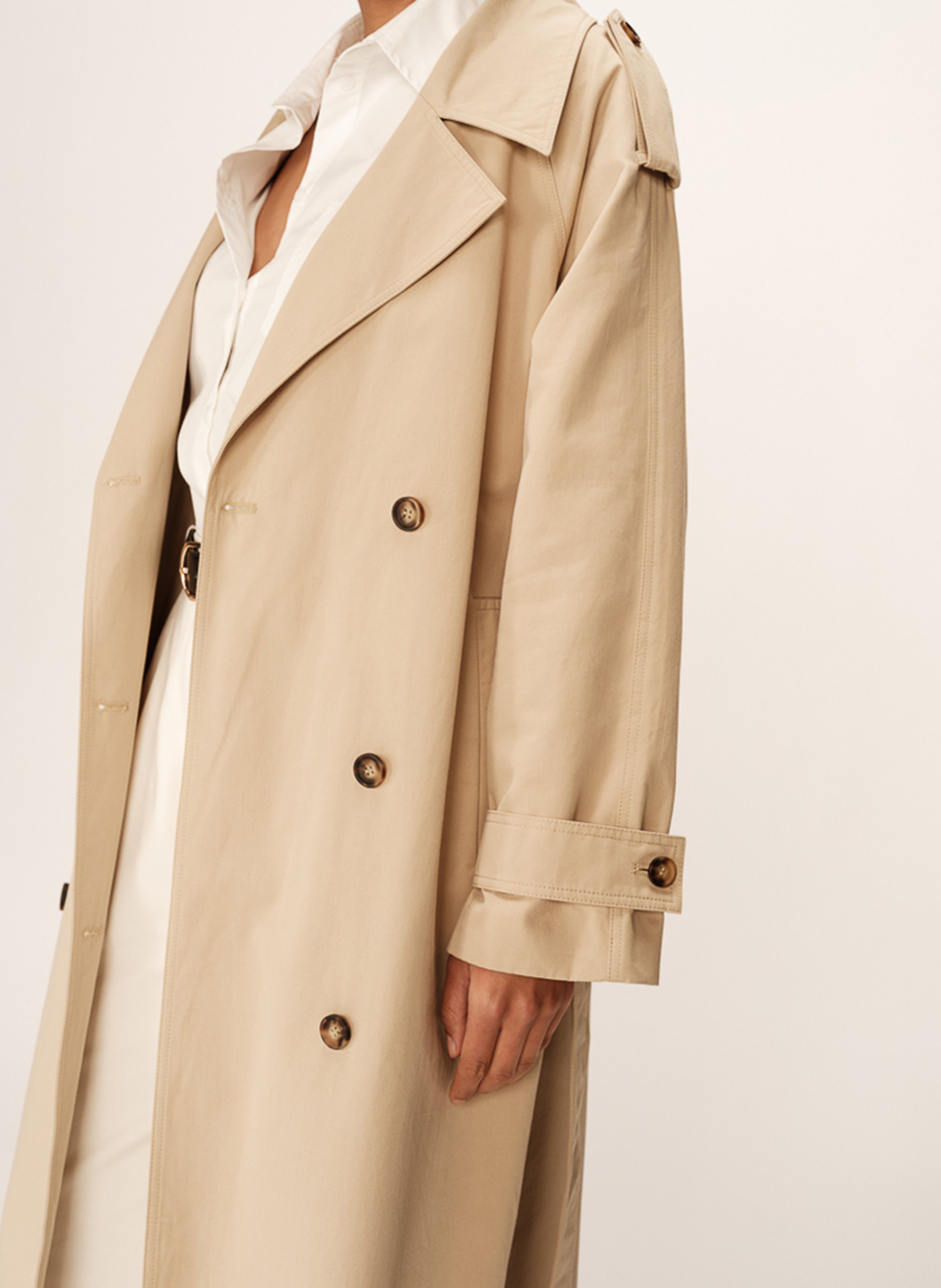 Oversized trenchcoat van katoen GRACE ET MILA Beige