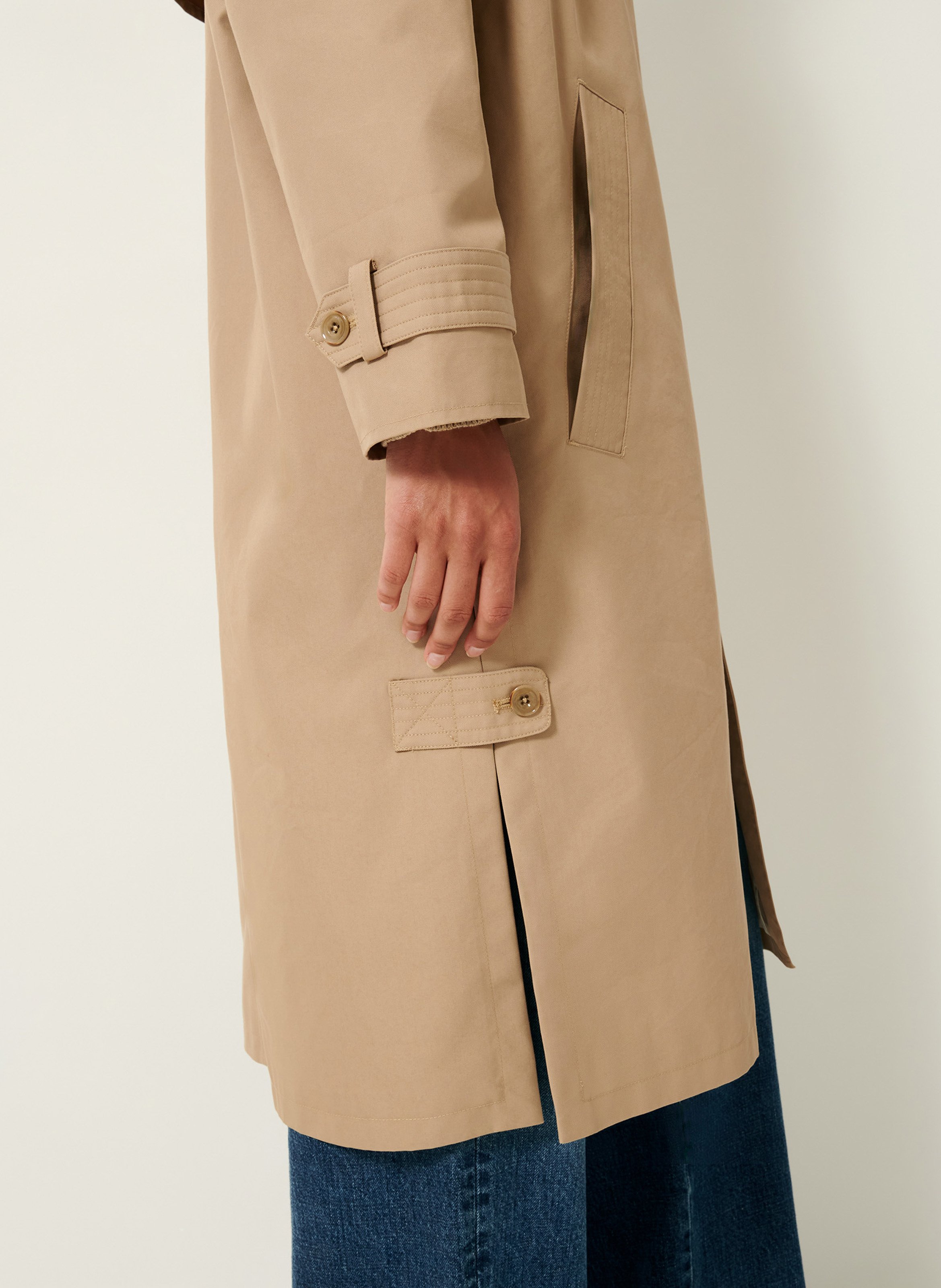 Long cotton-blend trench SESSUN Beige