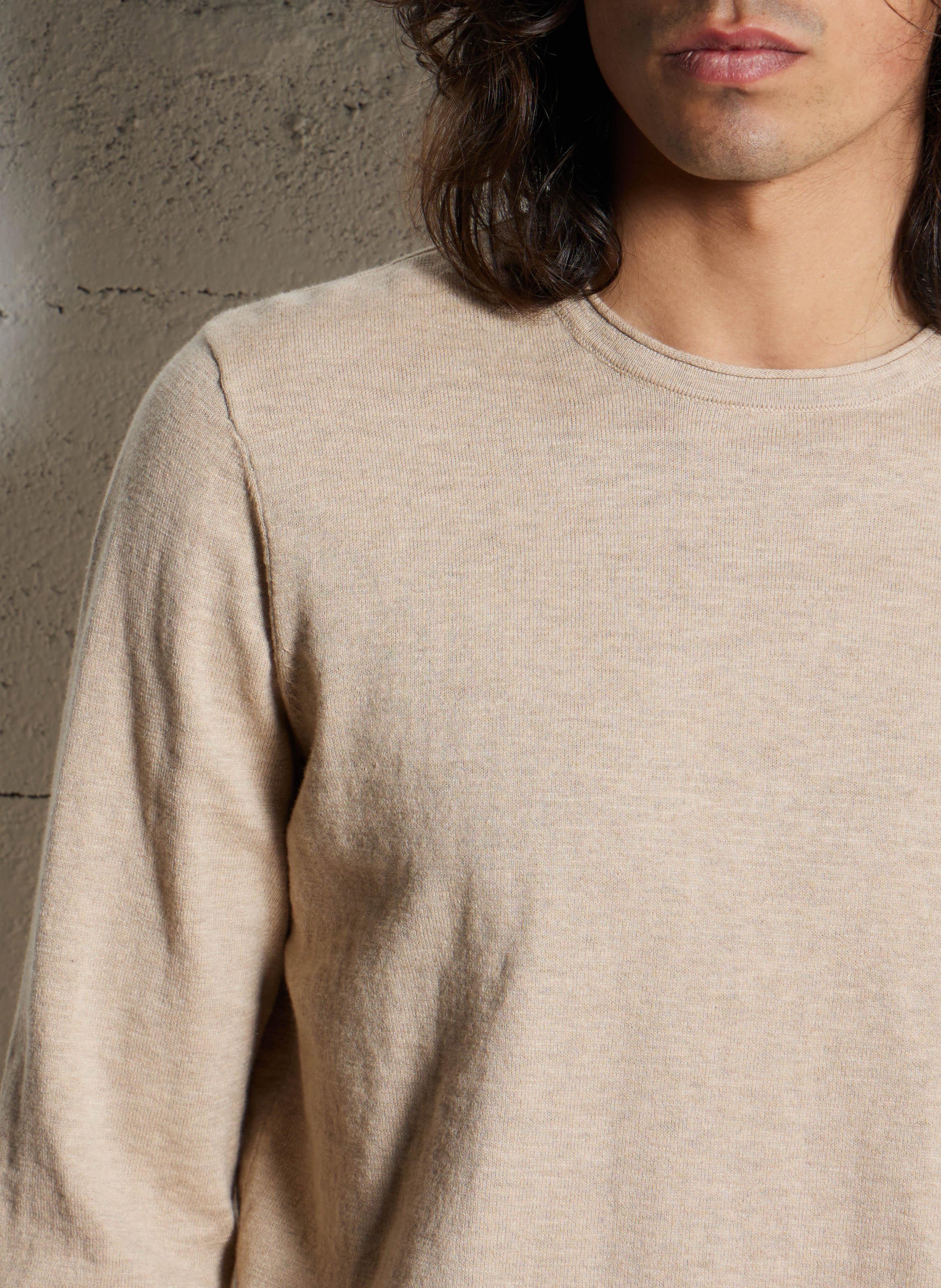 Pull droit en coton Beige