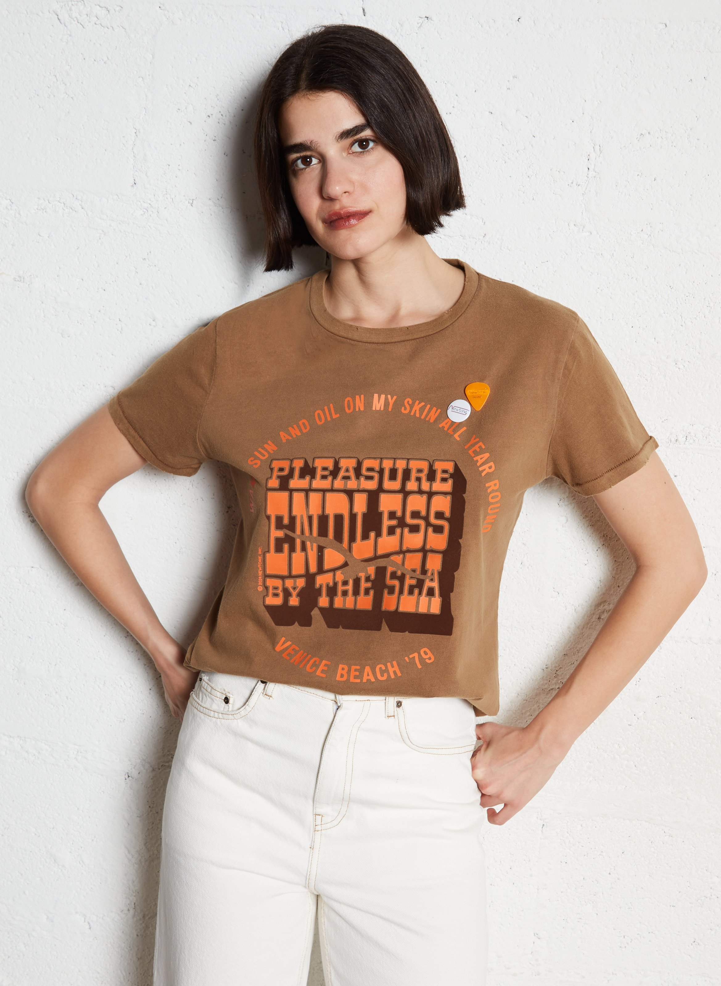 Camiliday round-neck sleeveless cotton top NEWTONE Brown