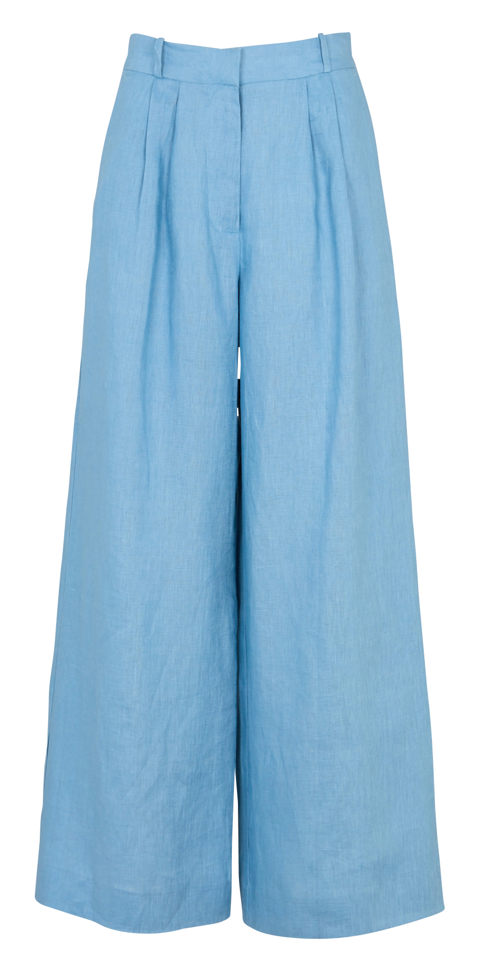 Straight linen trousers STAUD Blue