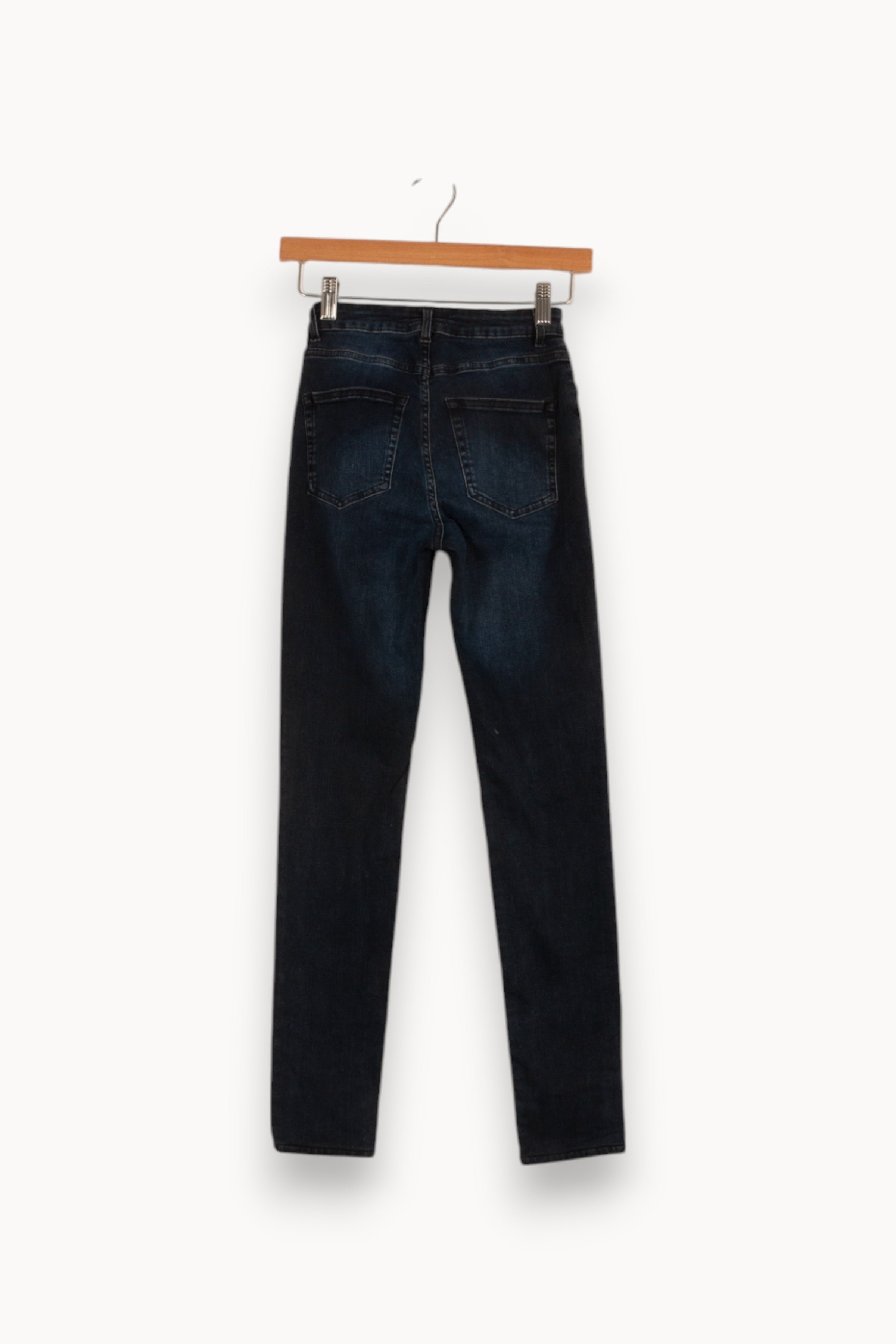 Cropped slim jeans with studs ACNE STUDIOS - Seconde Main Blue