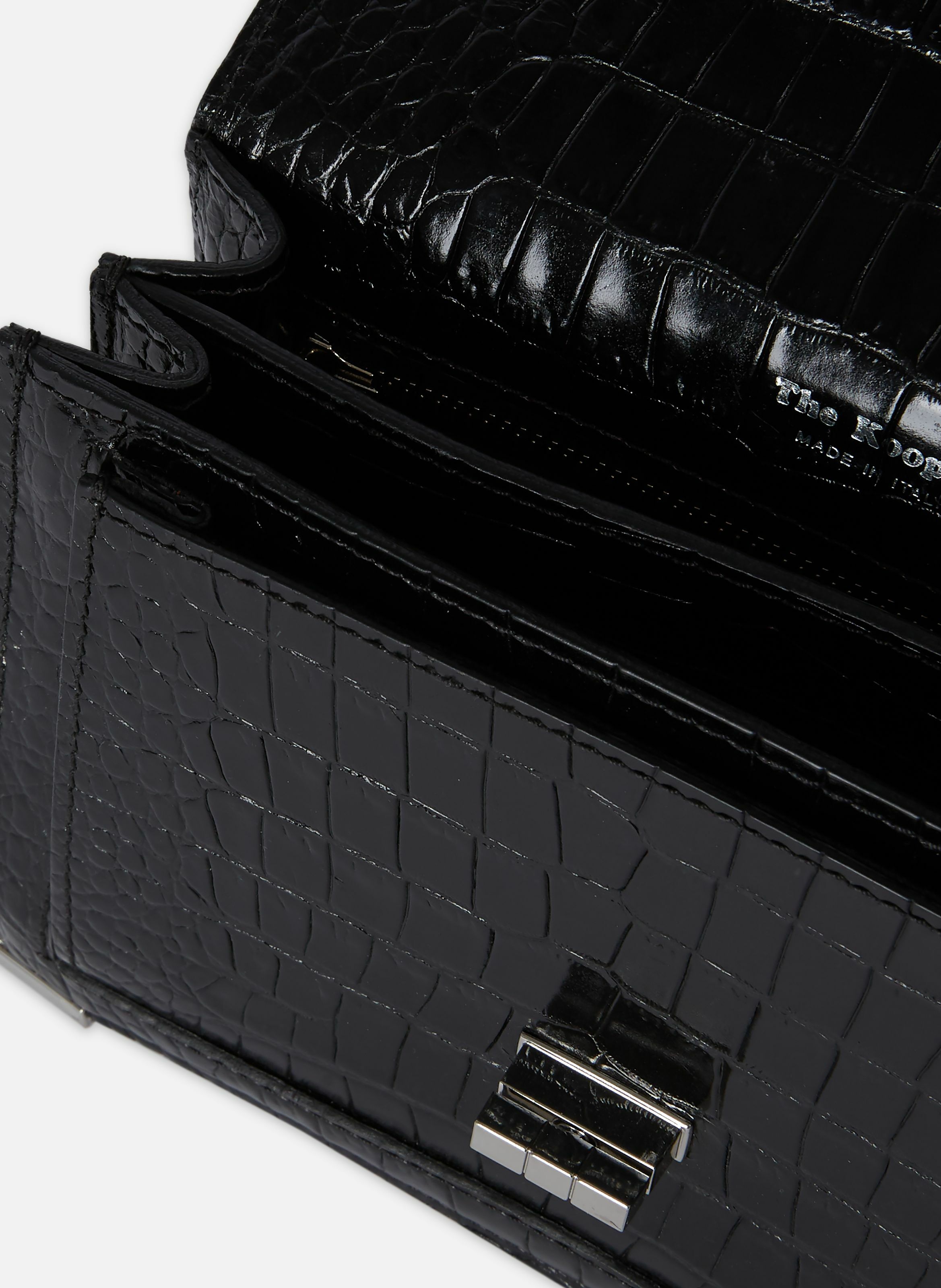 Emily small crocodile-effect leather bag THE KOOPLES Black