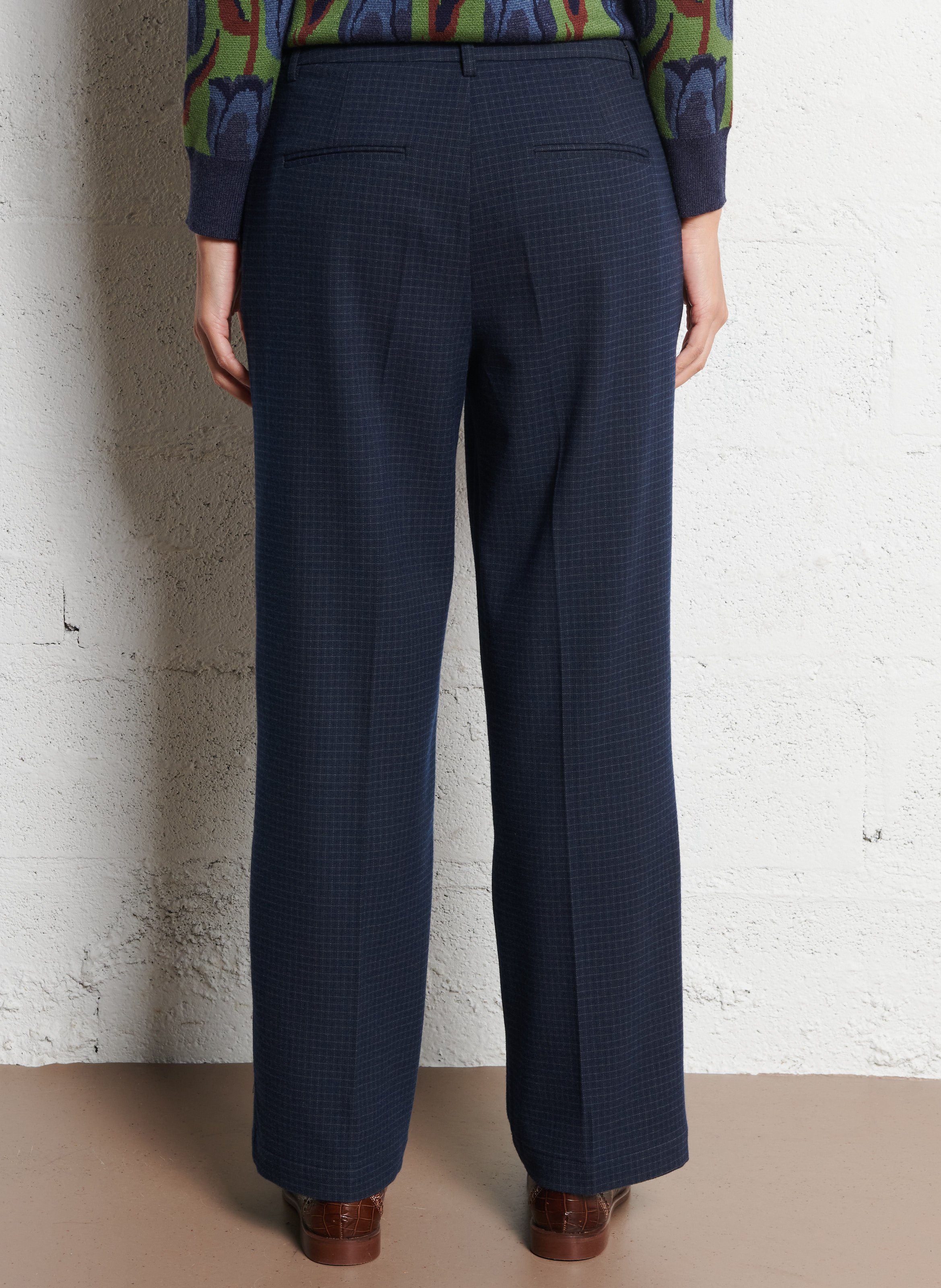 Pantalon droit chino en jacquard NICE THINGS Bleu