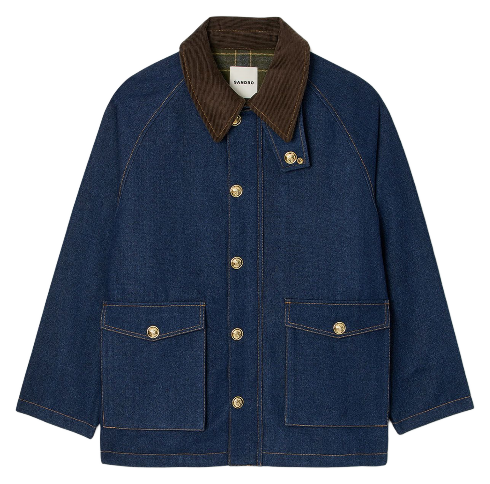 Veste oversize en coton mélangé SANDRO Bleu