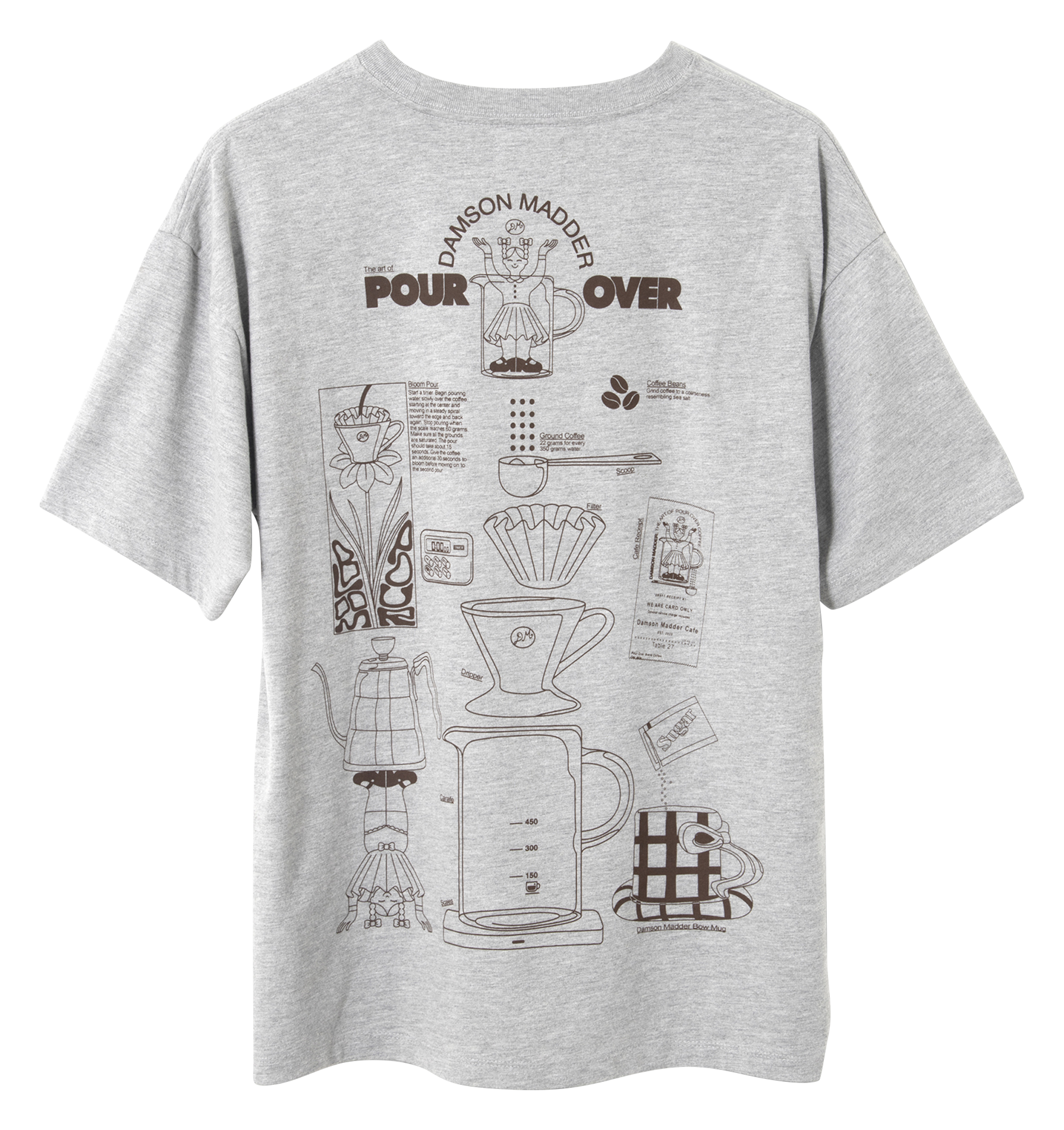 Round-neck organic cotton T-shirt DAMSON MADDER Grey