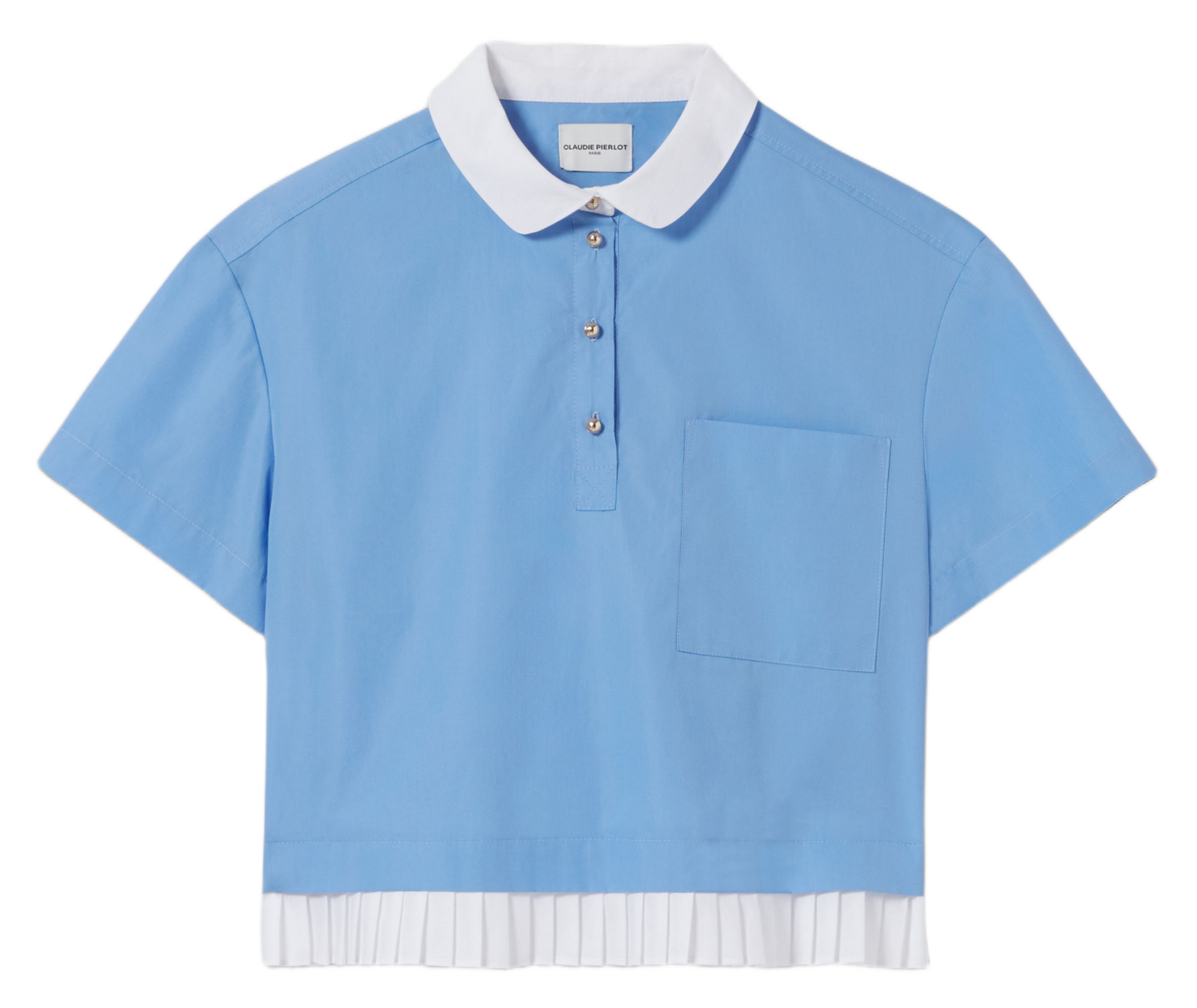 Straight cotton polo shirt CLAUDIE PIERLOT Blue