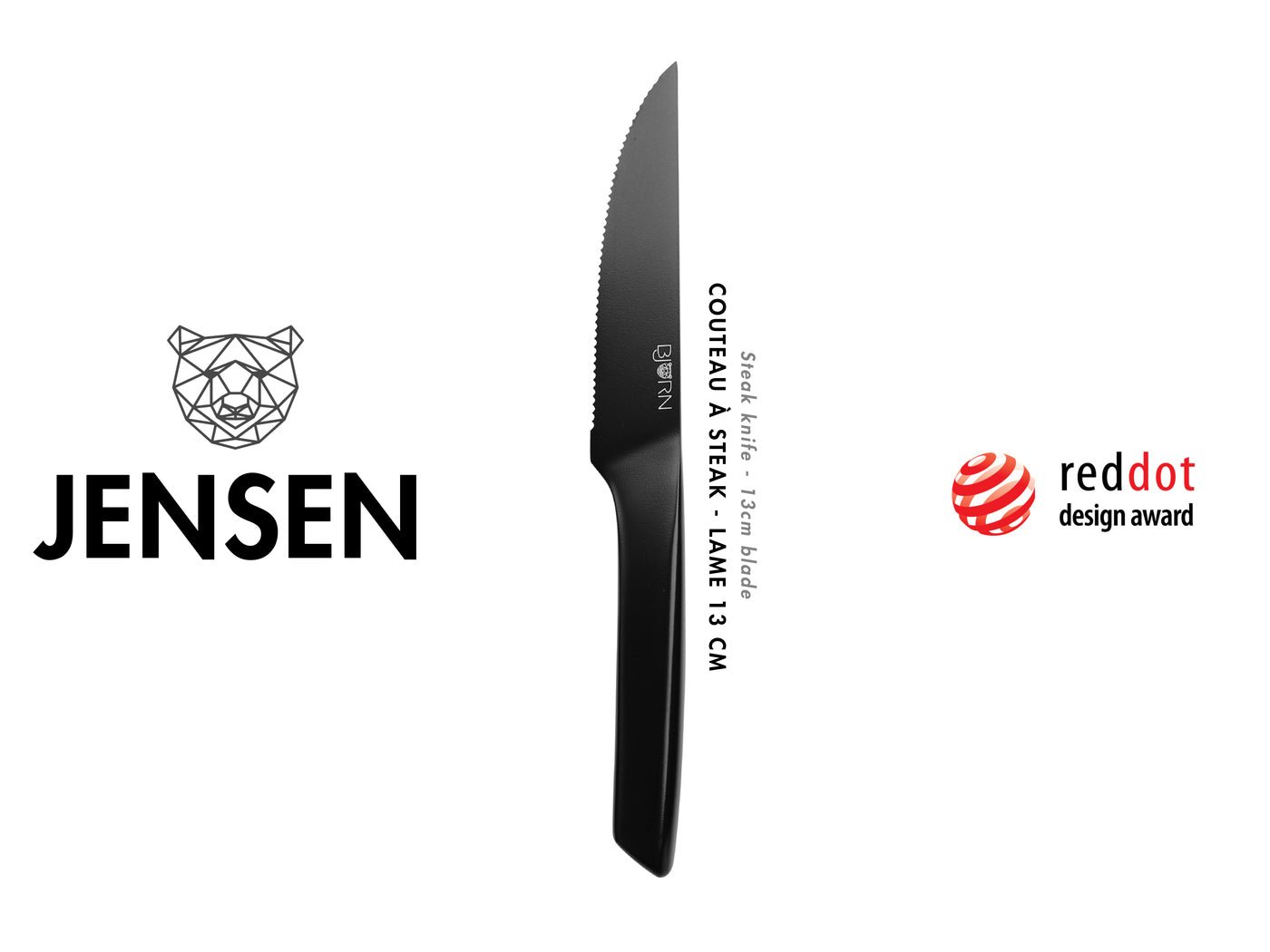 Jensen steak knives - 6 pieces BJORN Black