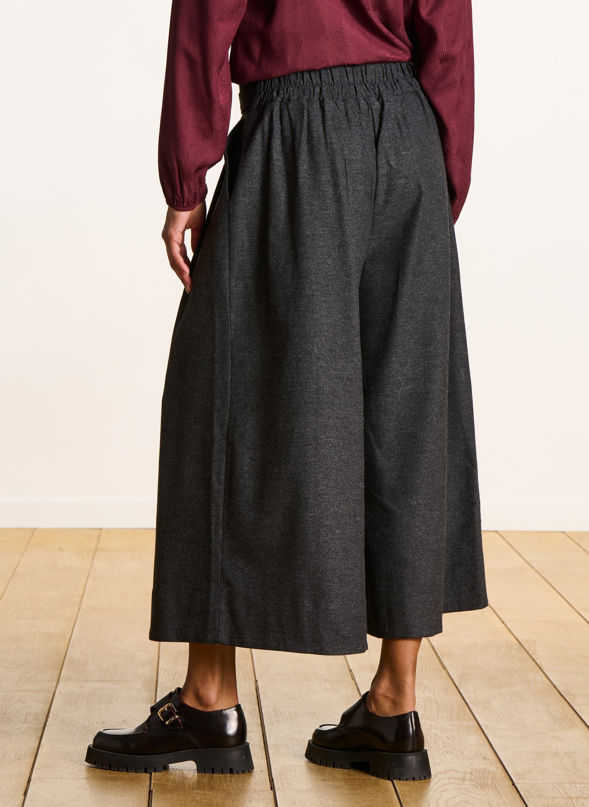 Pantalon 7/8ème en coton mélangé LA FEE MARABOUTEE Gris