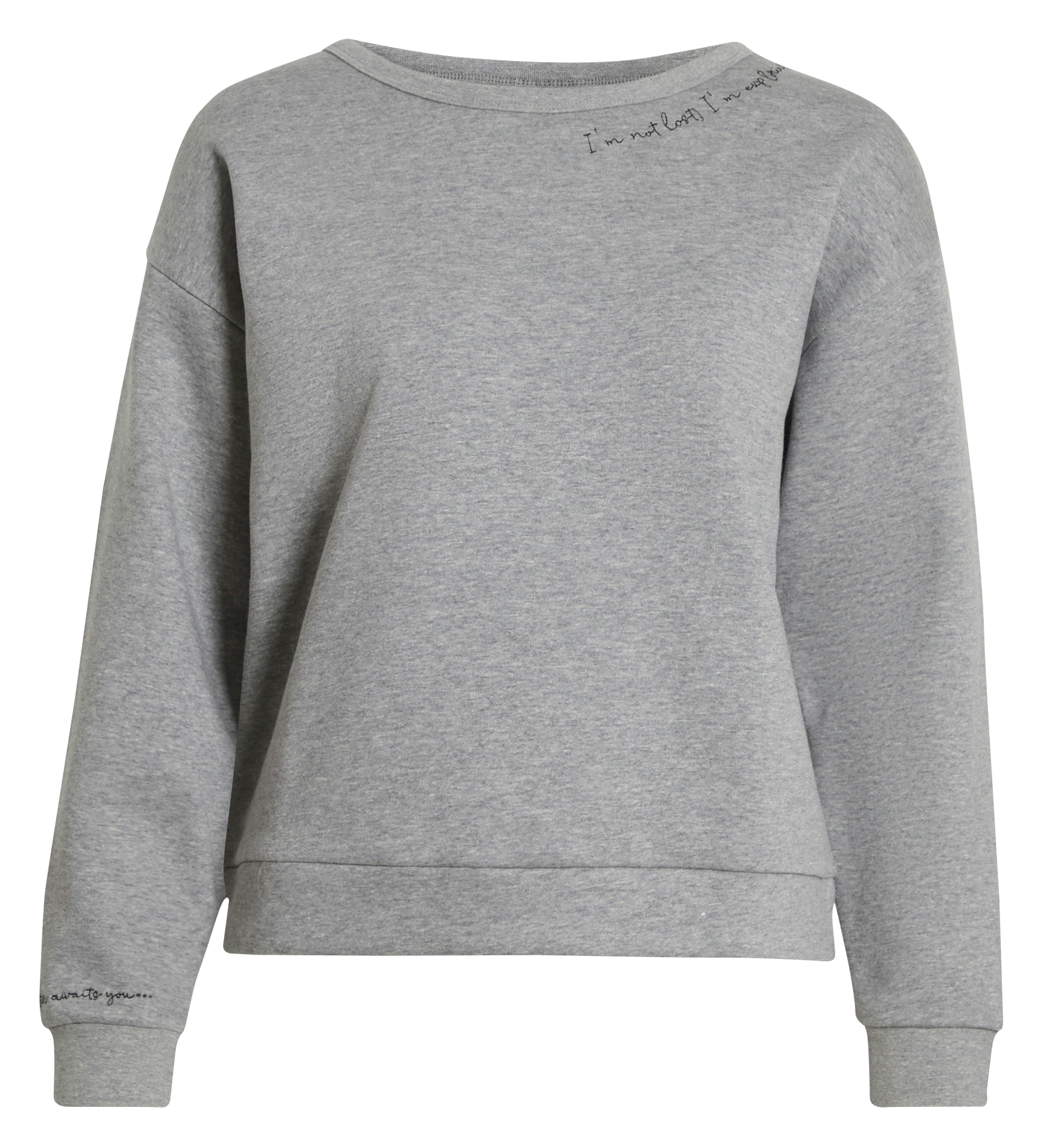 Pull col rond en coton bio mélangé VILA Gris