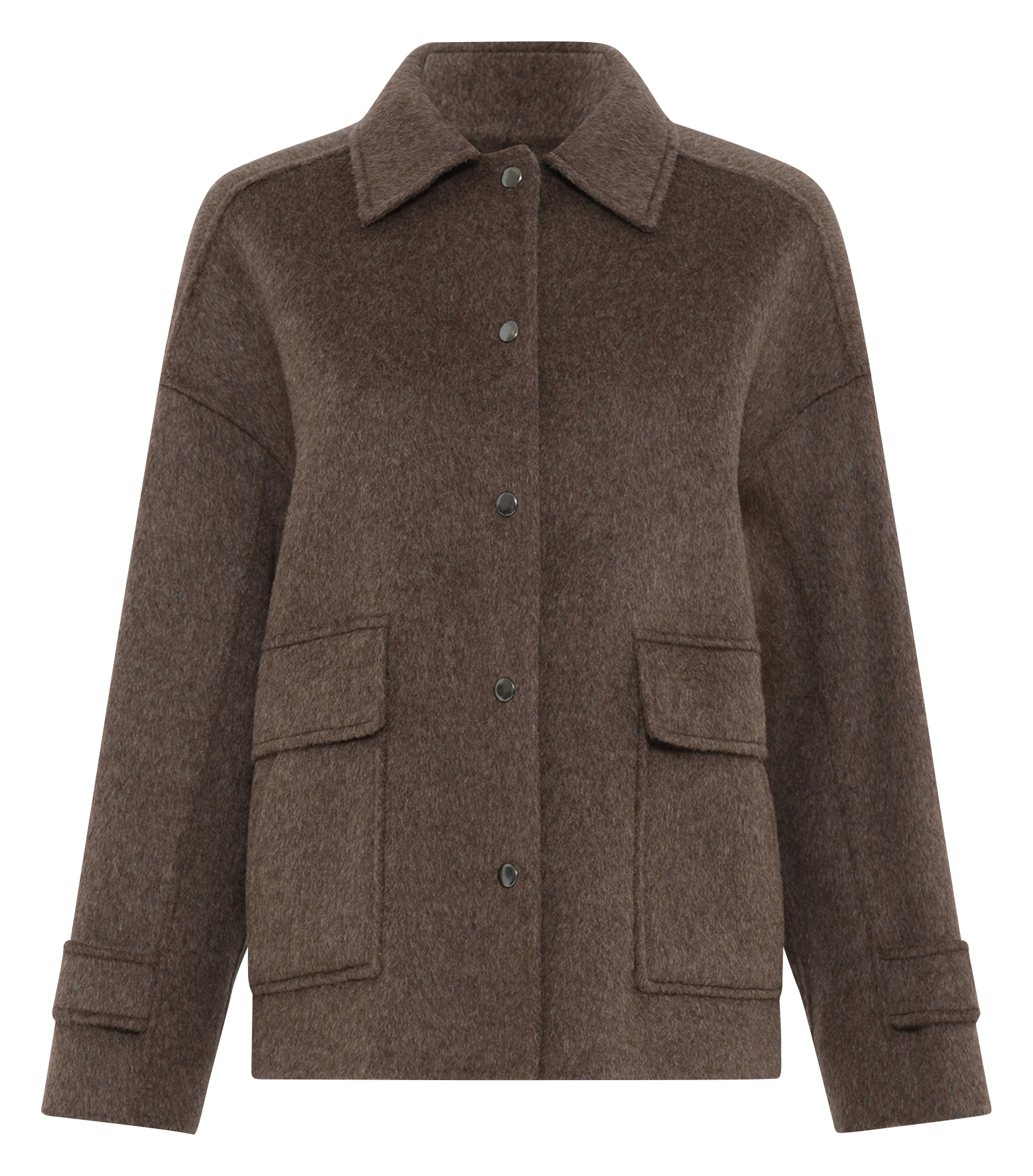 Rechte jas met klassieke kraag van wol GERARD DAREL Bruin