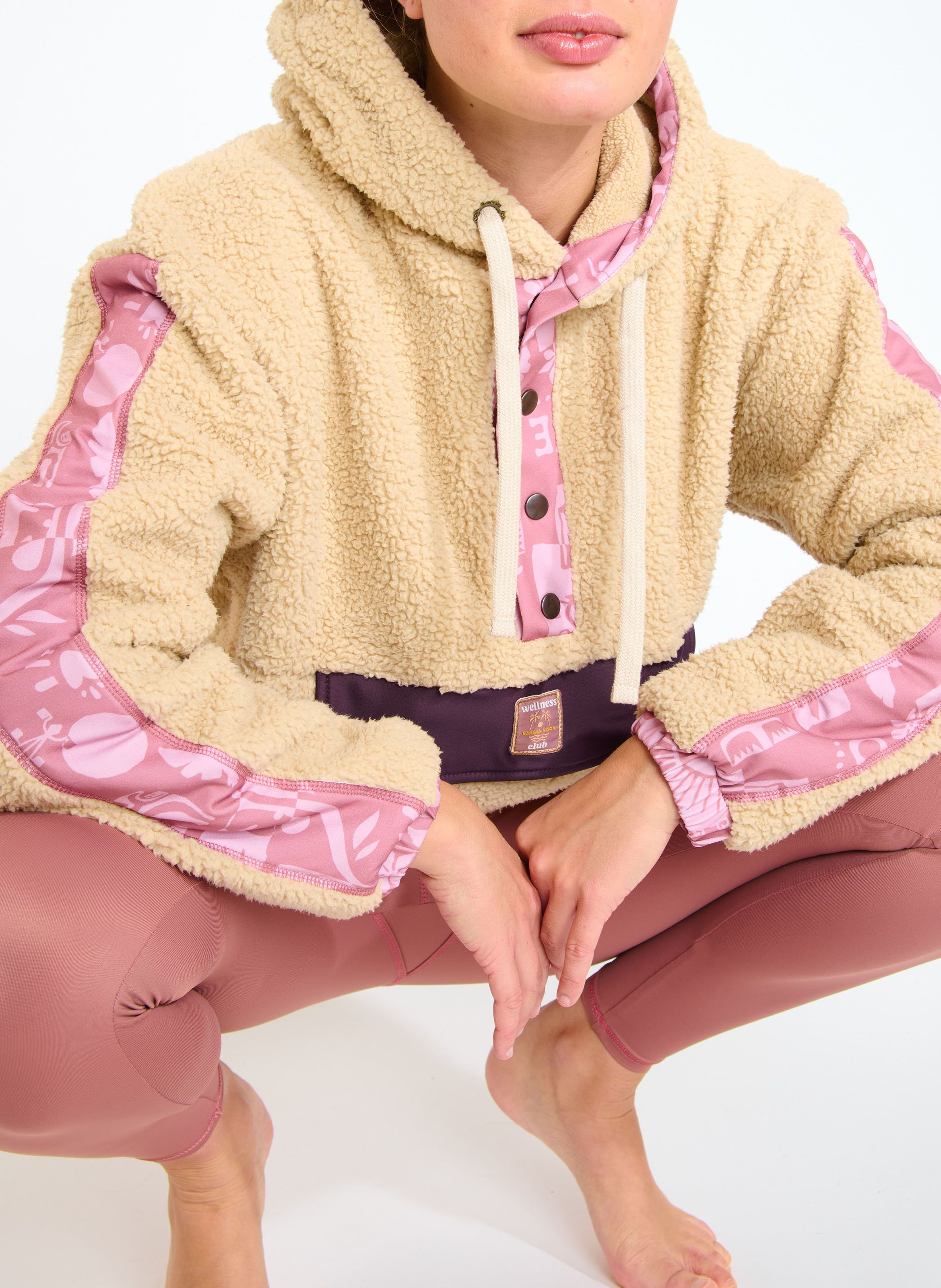 Sweat ample à capuche teddy  BANANA MOON