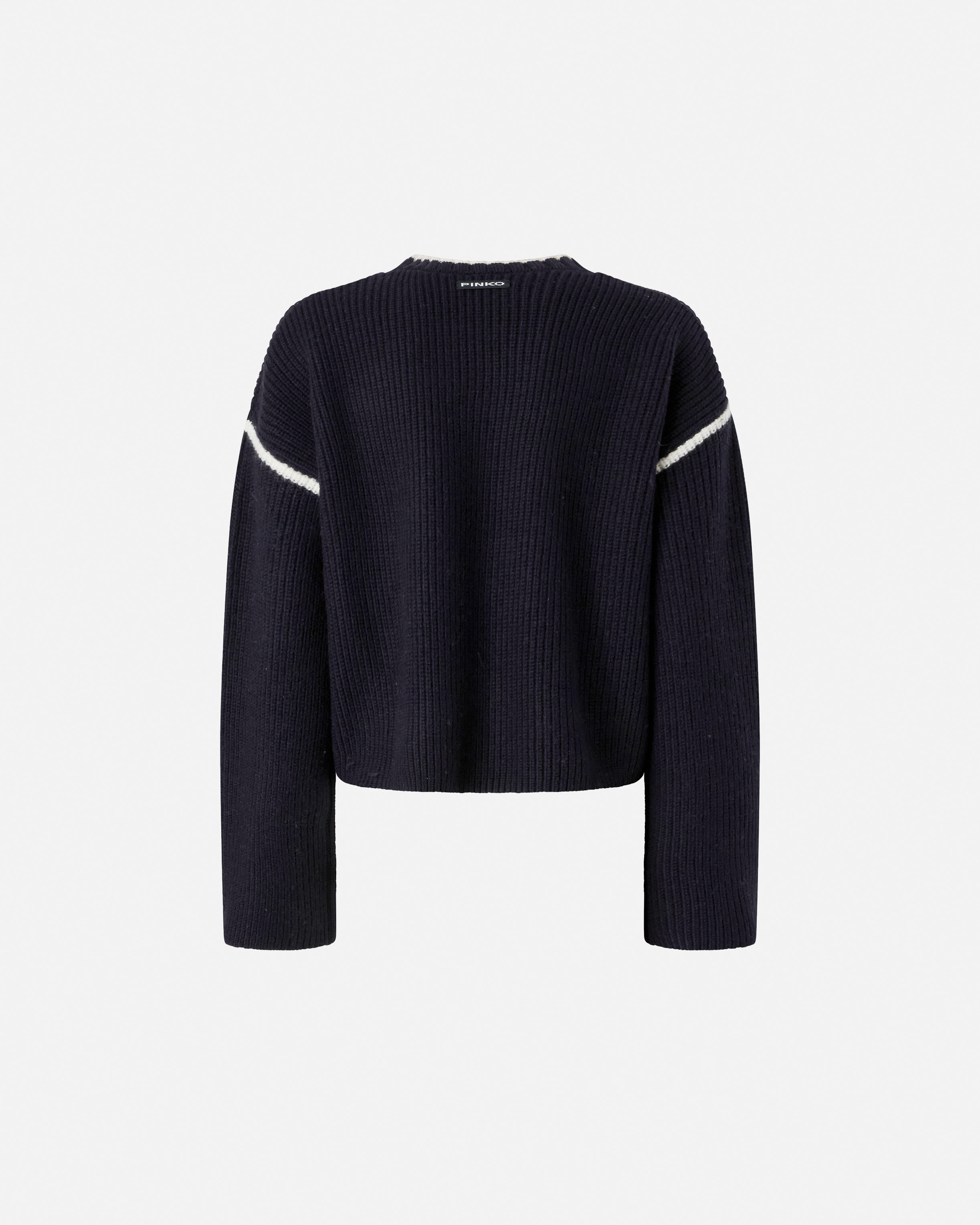 Round neck sweater with jewel embroidery PINKO Multicolored